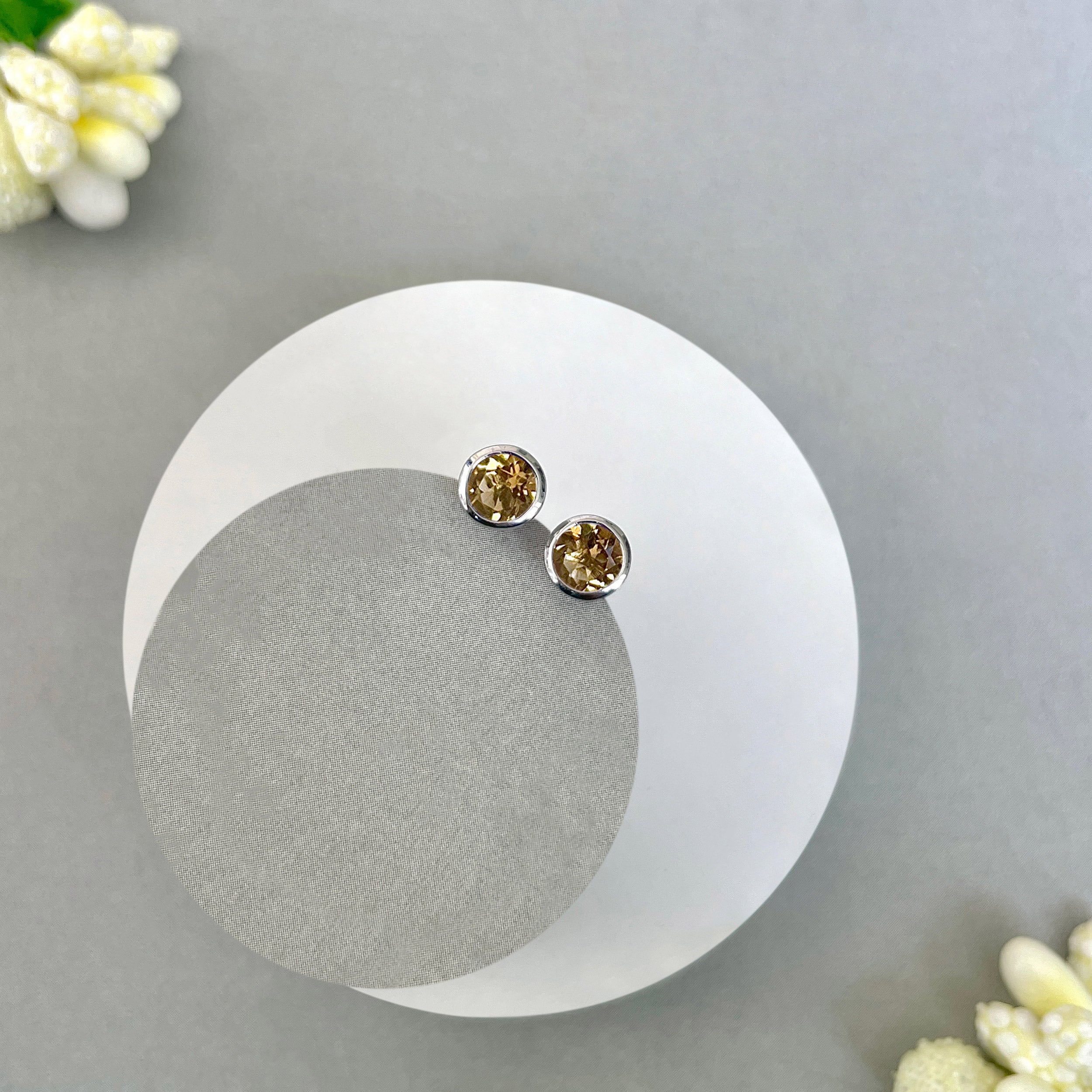 Citrine Stud Earring-(CIT-SE-1375.)