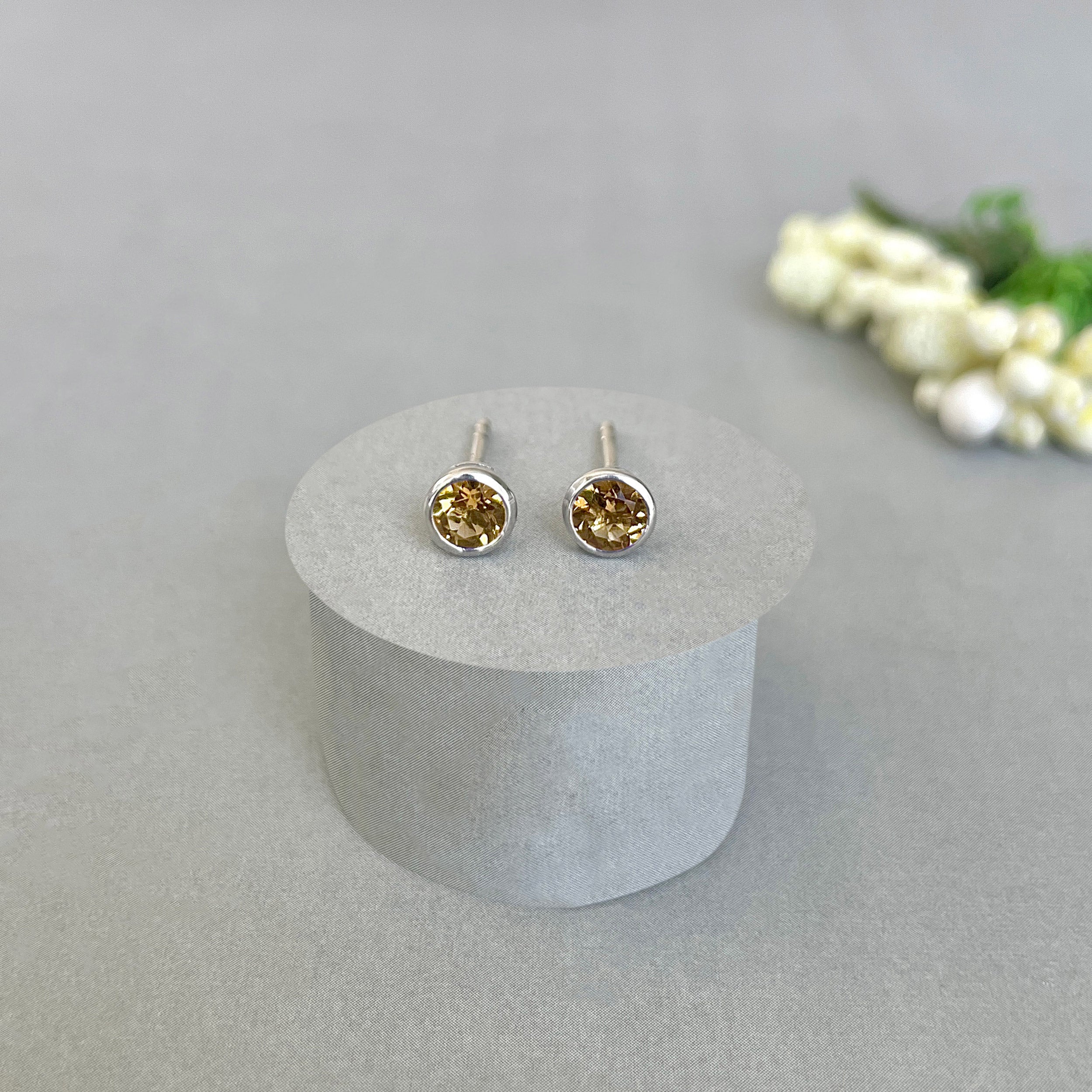 Citrine Stud Earring-(CIT-SE-1375.)