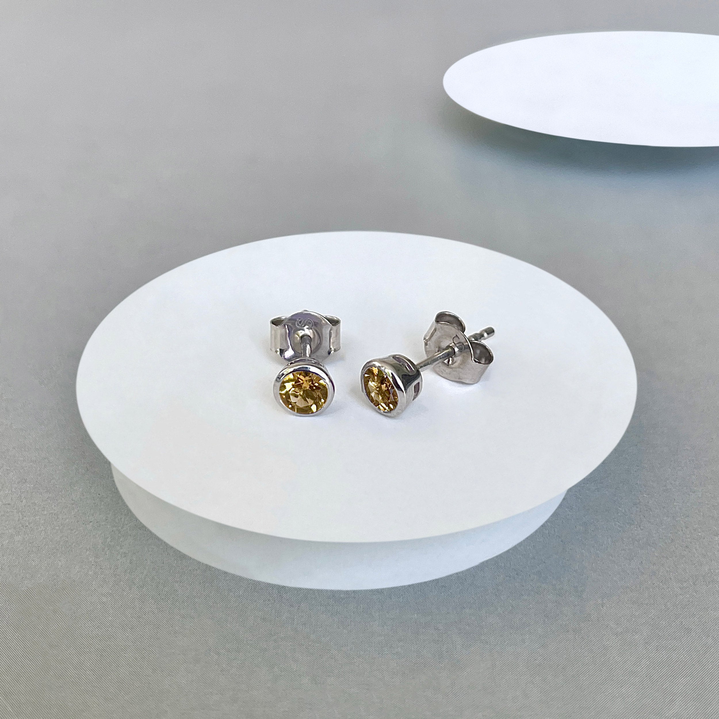 Citrine Stud Earring-(CIT-SE-1375.)