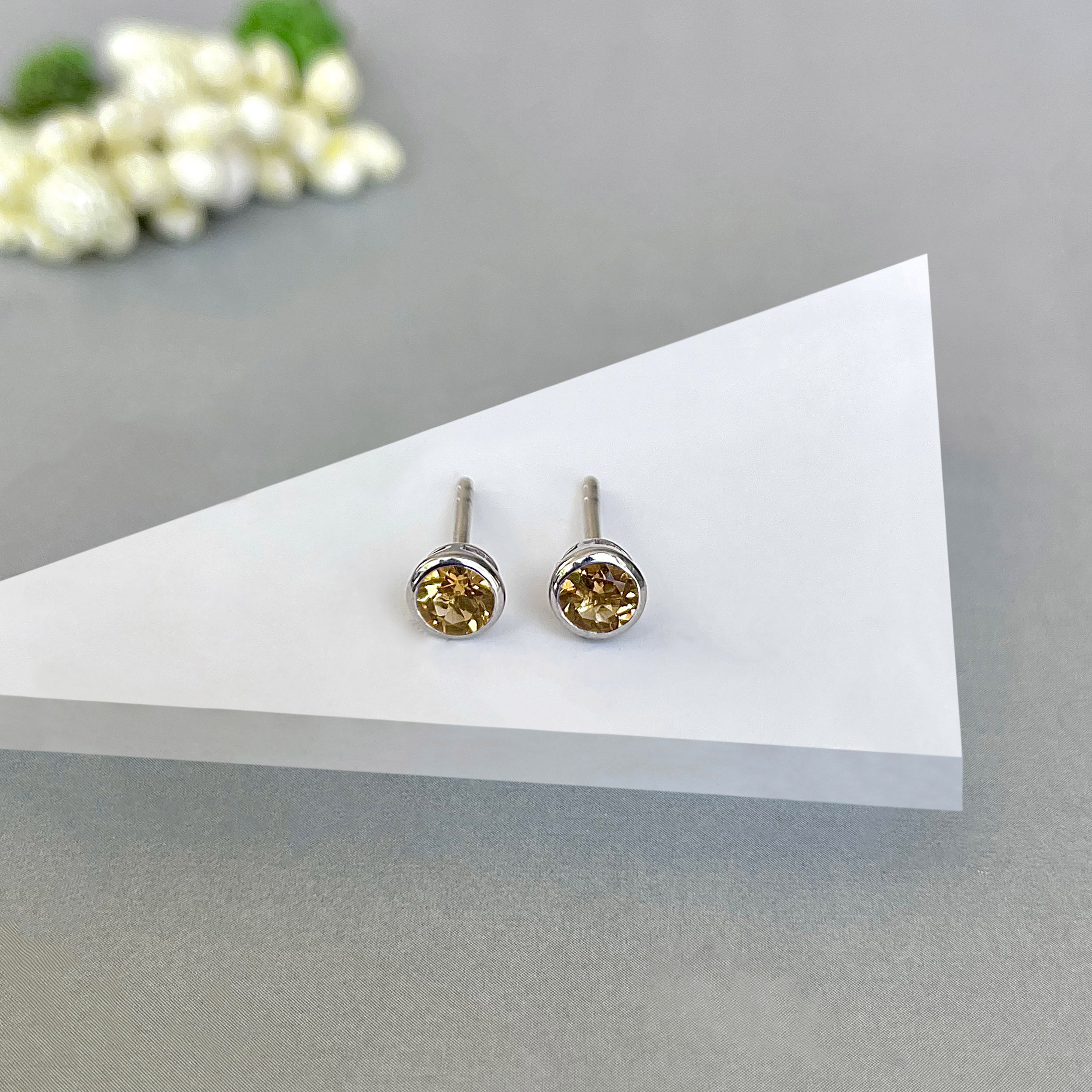 Citrine Stud Earring-(CIT-SE-1375.)