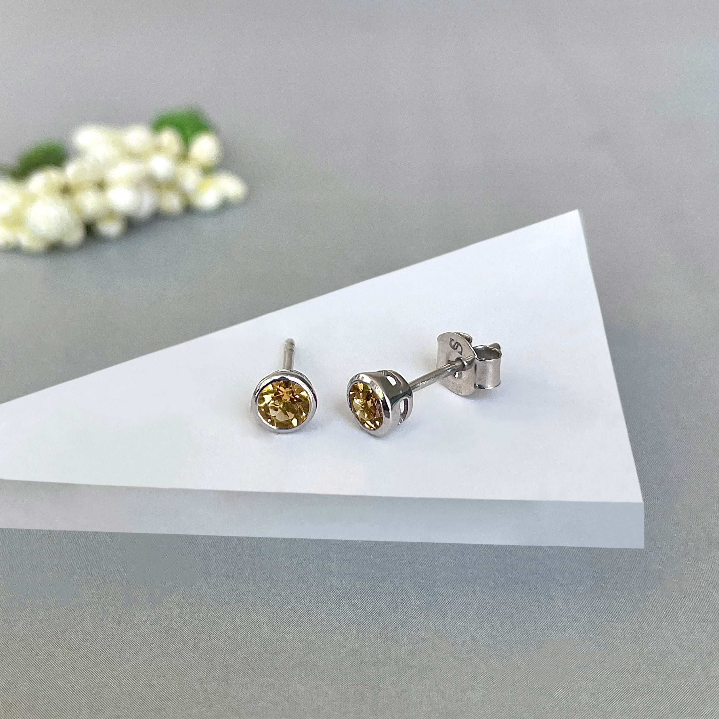 Citrine Stud Earring-(CIT-SE-1375.)