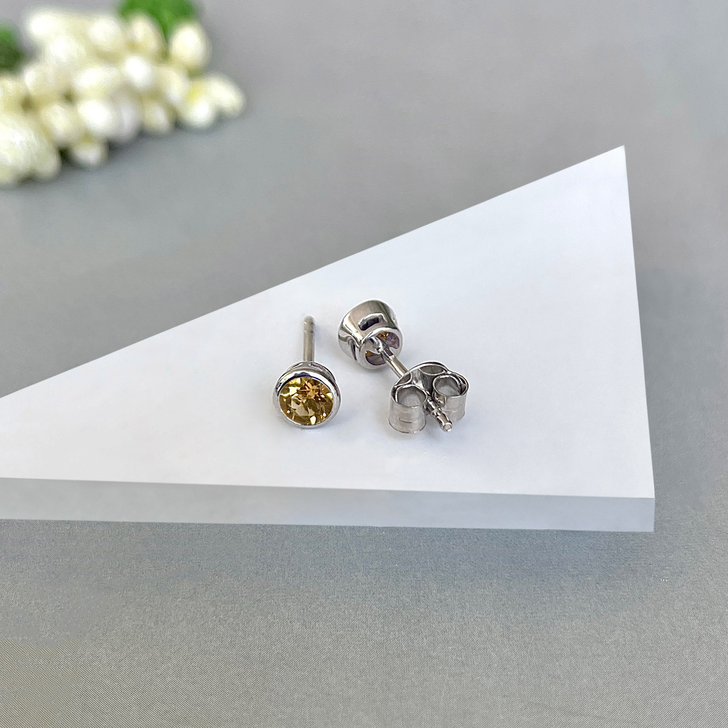 Citrine Stud Earring-(CIT-SE-1375.)