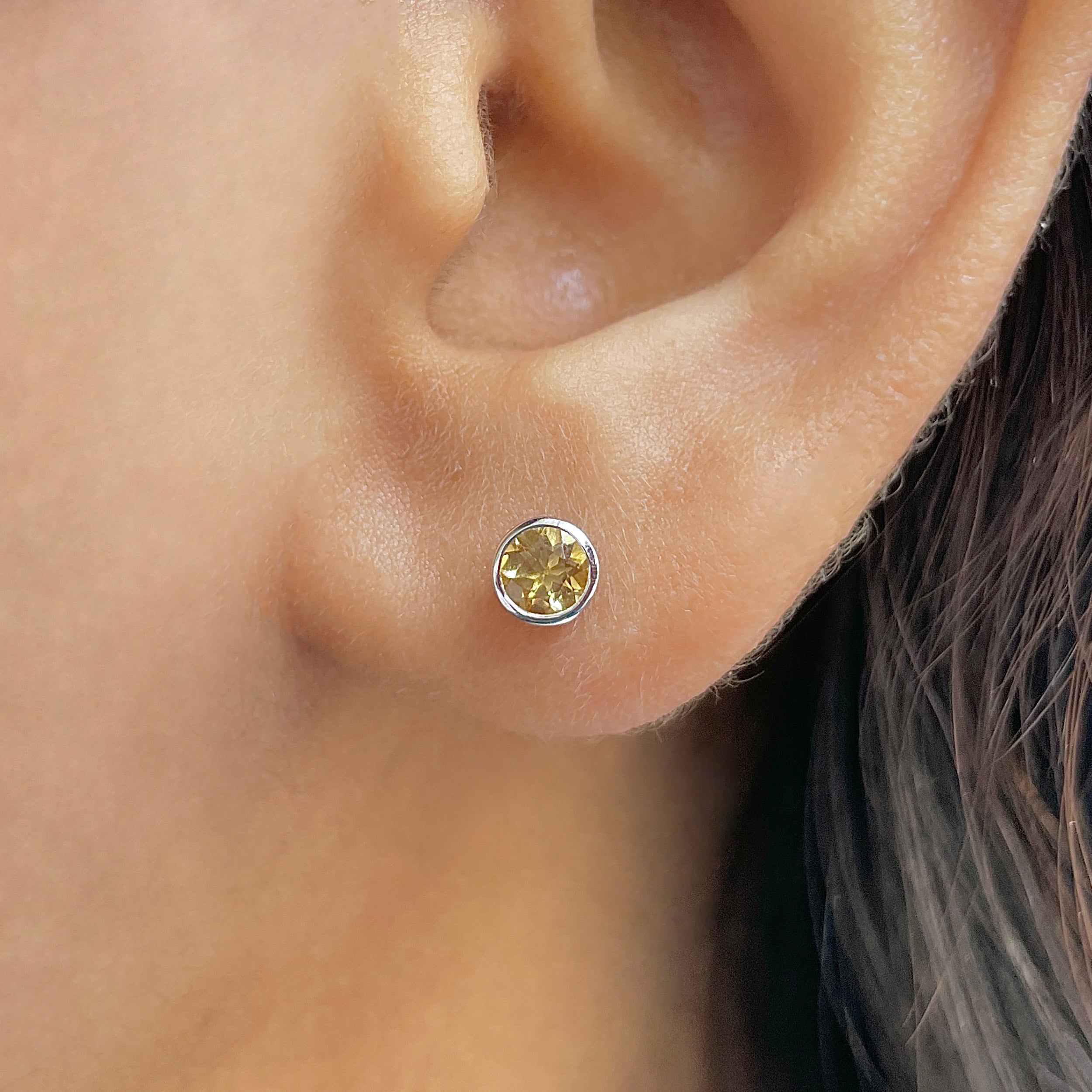 Citrine Stud Earring-(CIT-SE-1375.)