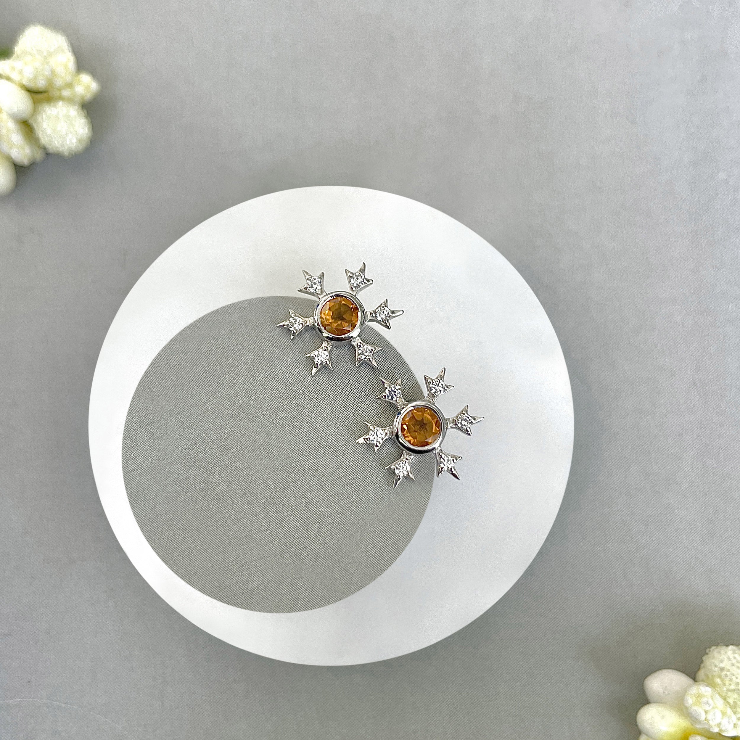 Citrine Stud Earring-(CIT-SE-854.)