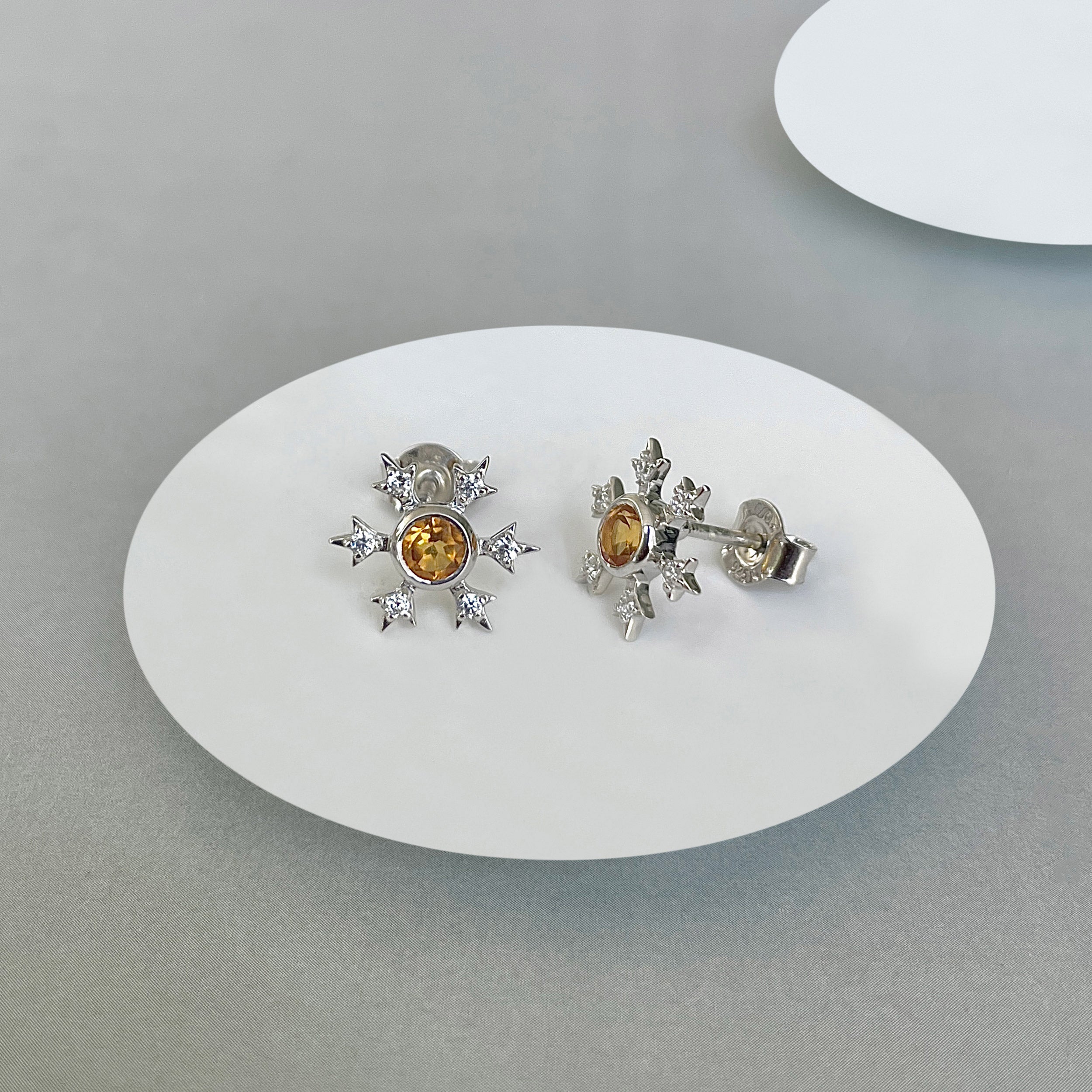 Citrine Stud Earring-(CIT-SE-854.)
