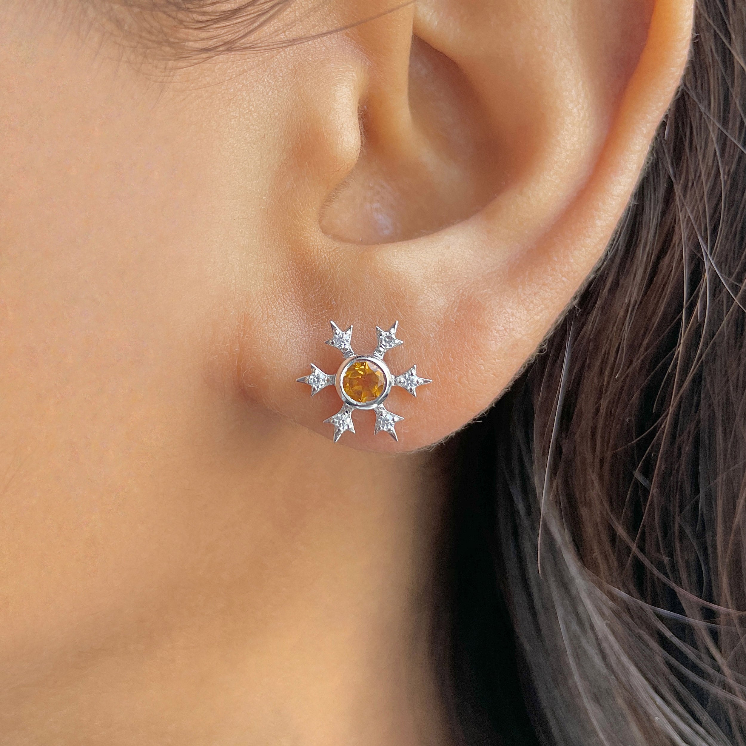 Citrine Stud Earring-(CIT-SE-854.)
