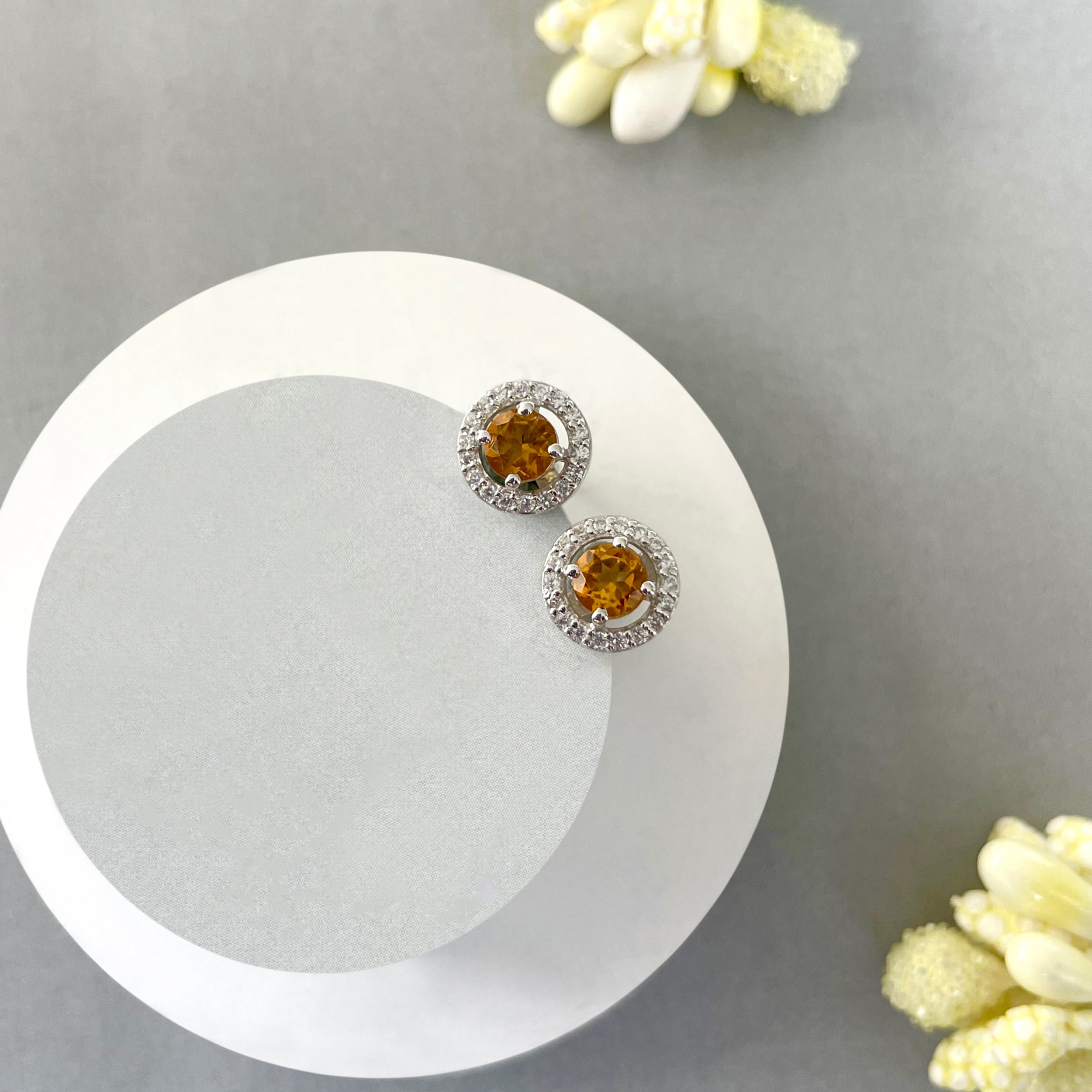 Citrine Stud Earring-(CIT-SE-985.)