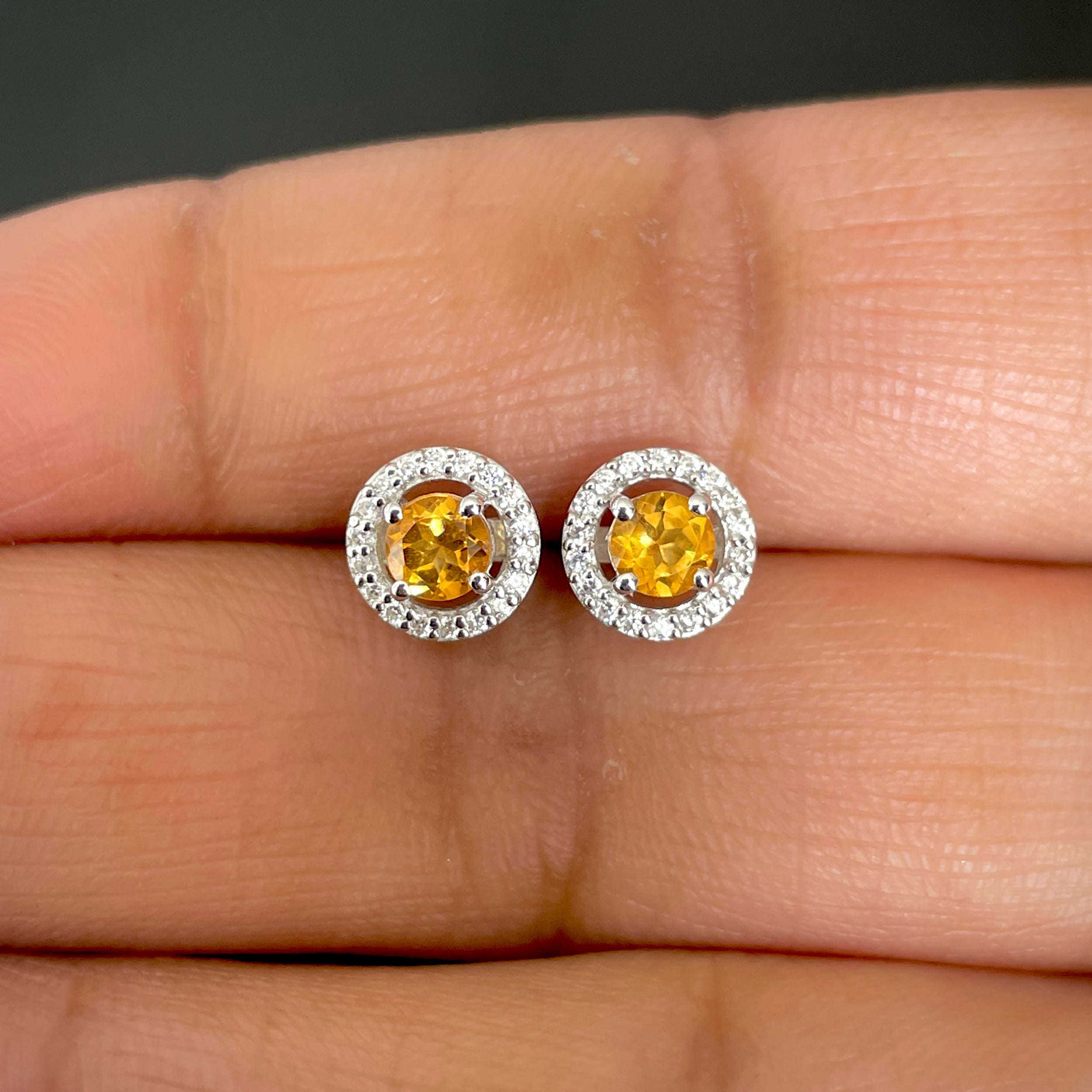 Citrine Stud Earring-(CIT-SE-985.)