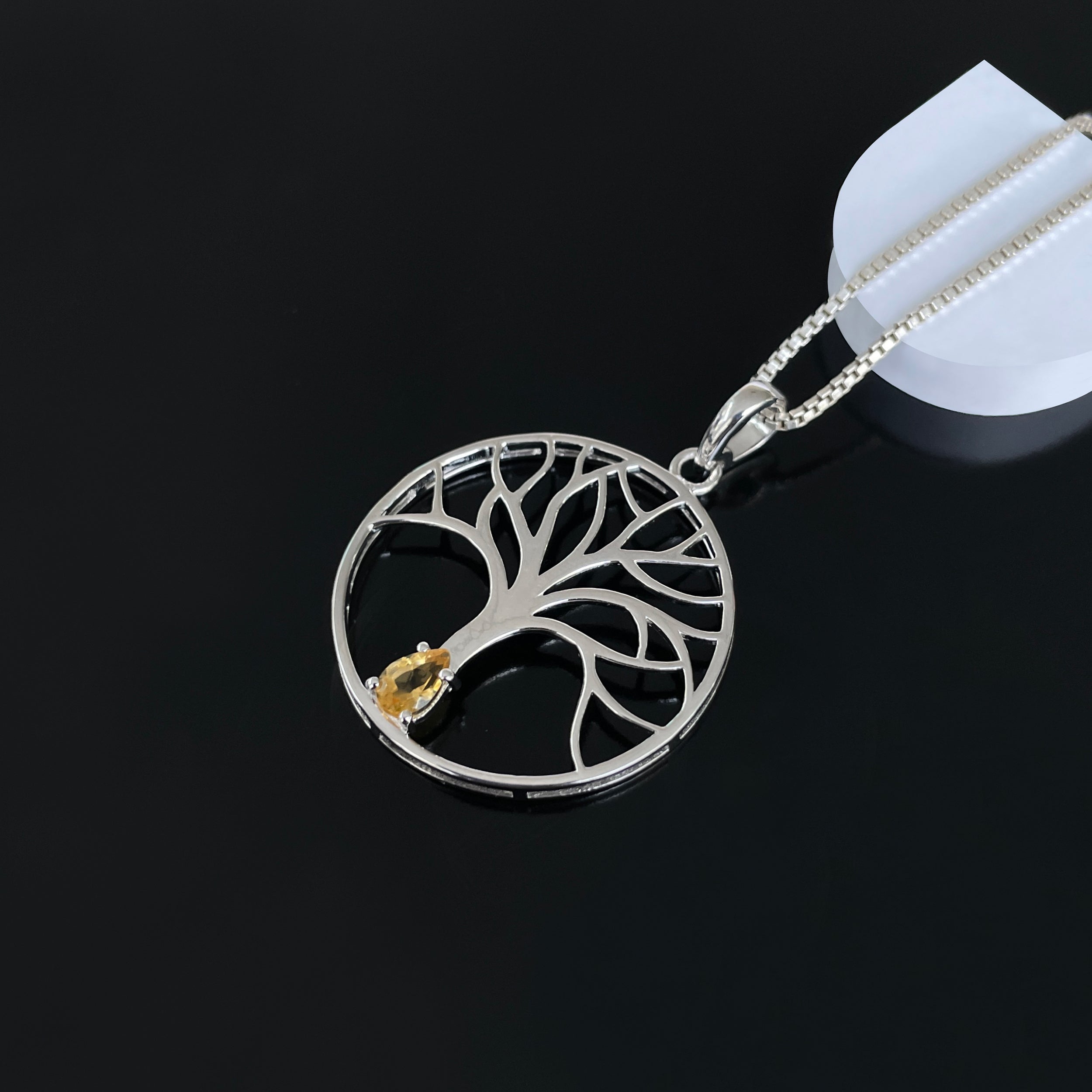 Citrine Tree Of Life Pendant-(CIT-SN-154.)