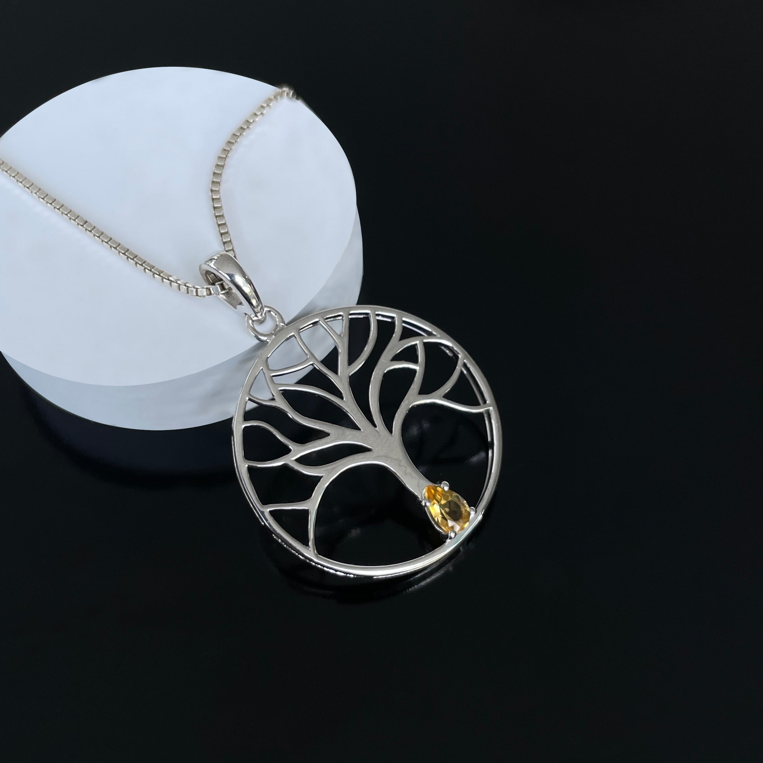Citrine Tree Of Life Pendant-(CIT-SN-154.)