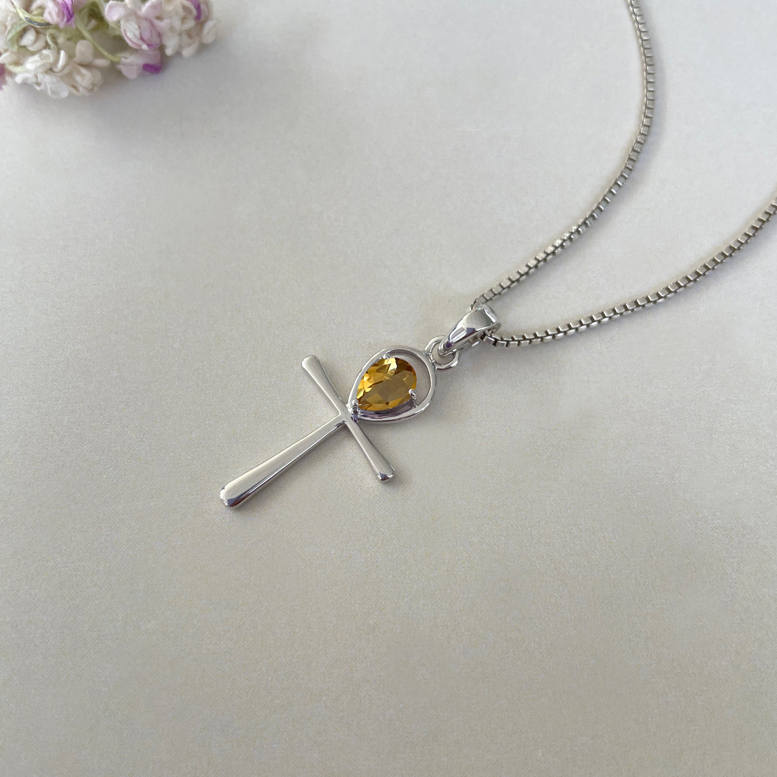 Citrine Ankh Pendant-(CIT-SN-168.)