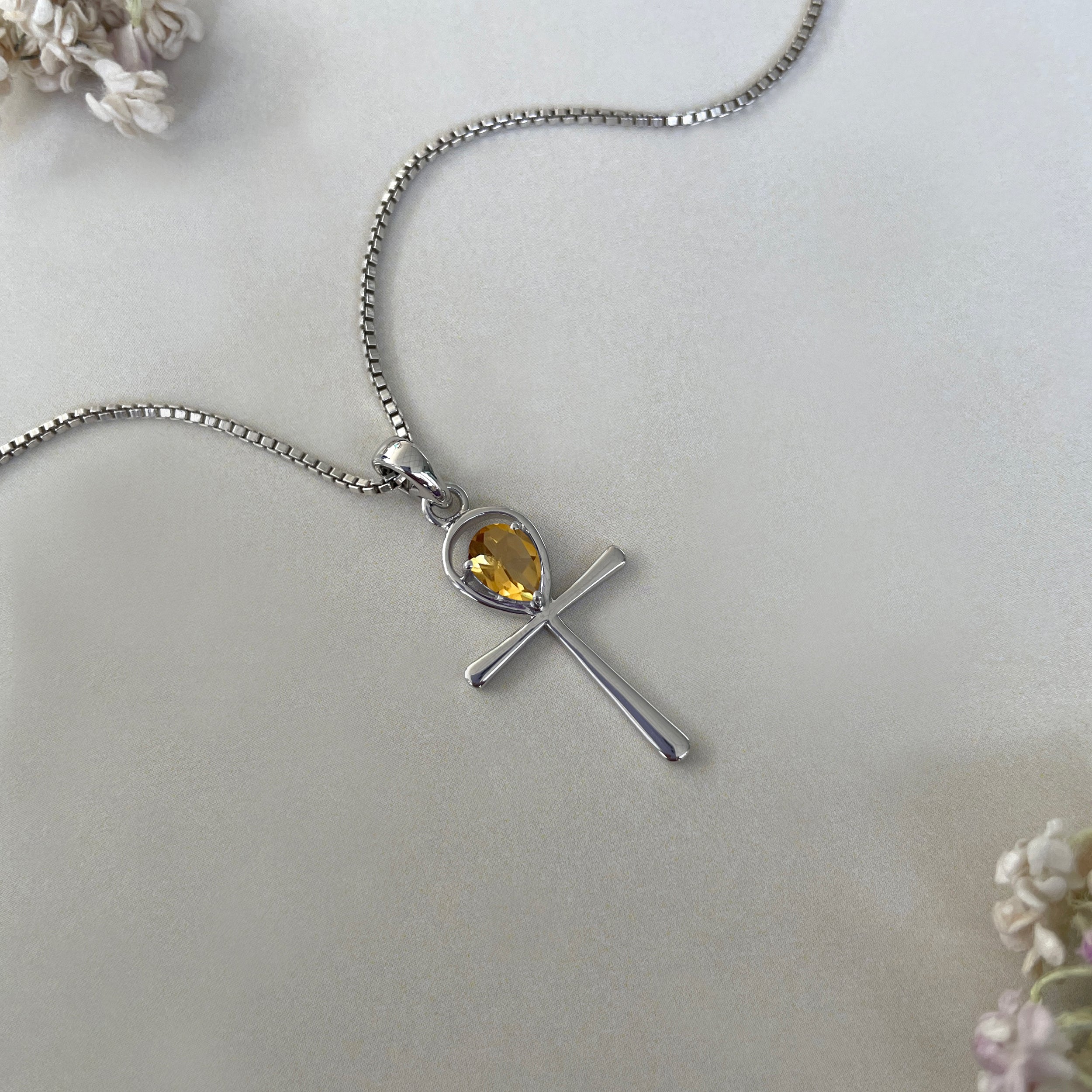 Citrine Ankh Pendant-(CIT-SN-168.)