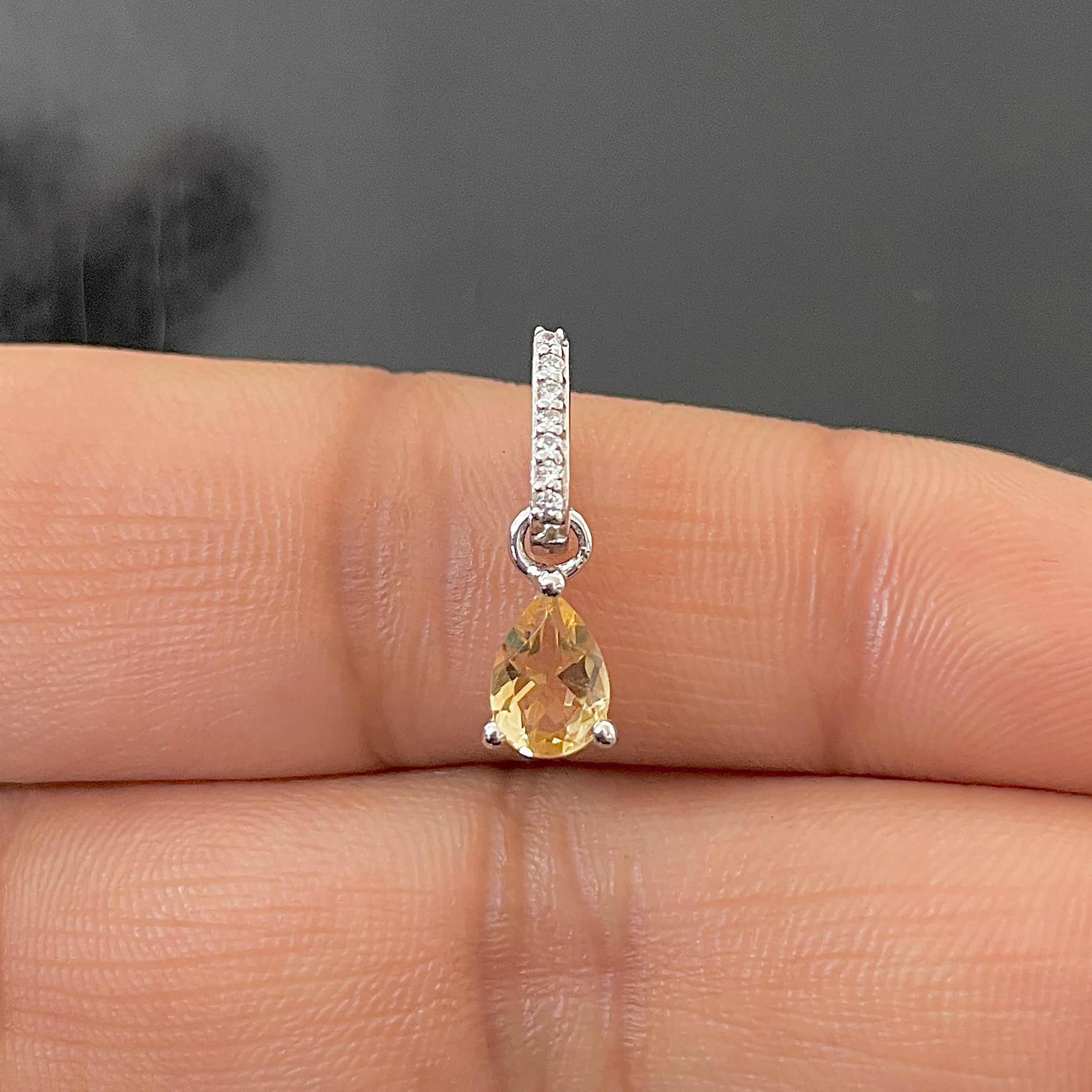 Citrine & White Topaz Pendant-(CIT-SP-1165.)