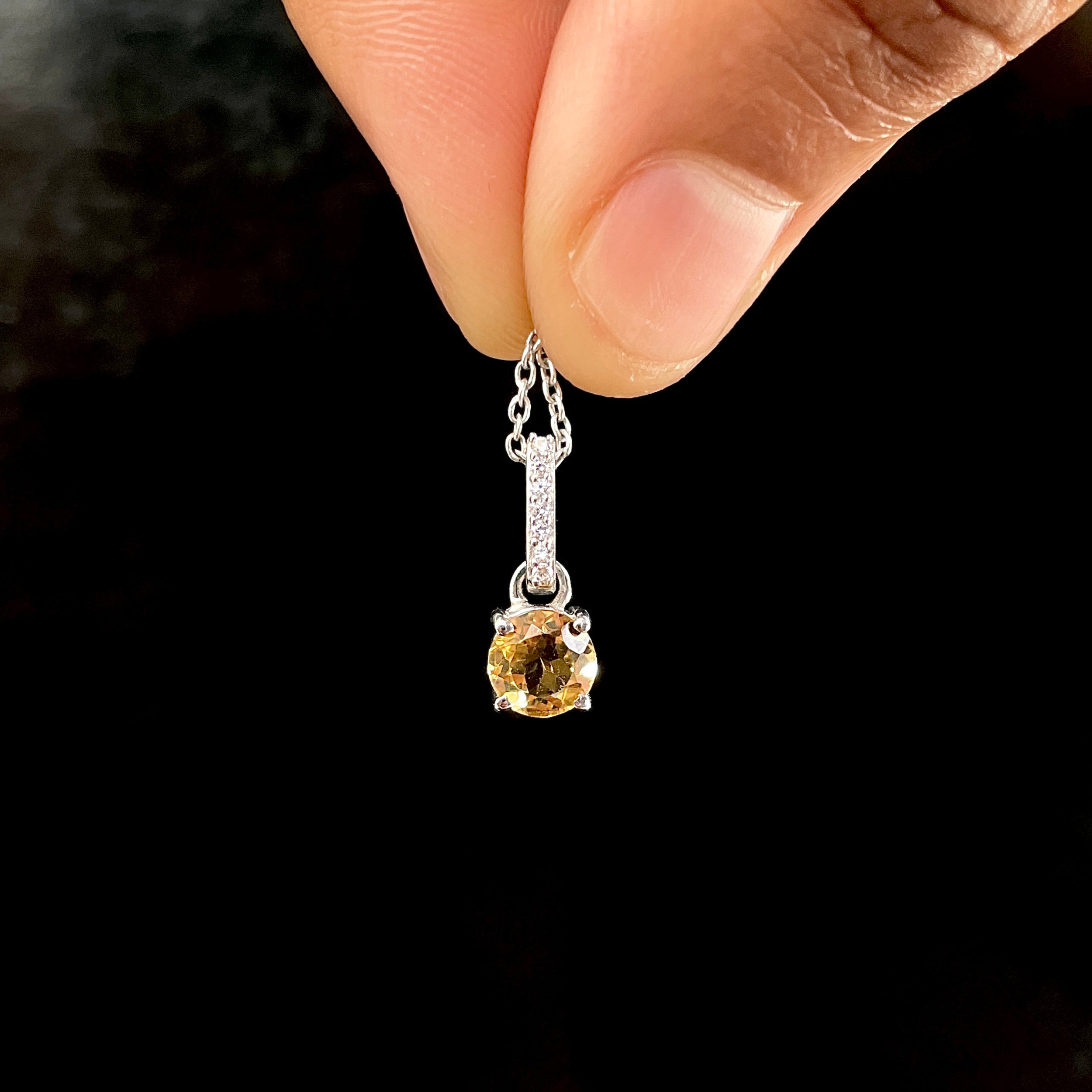 Citrine & White Topaz Pendant-(CIT-SP-549.)