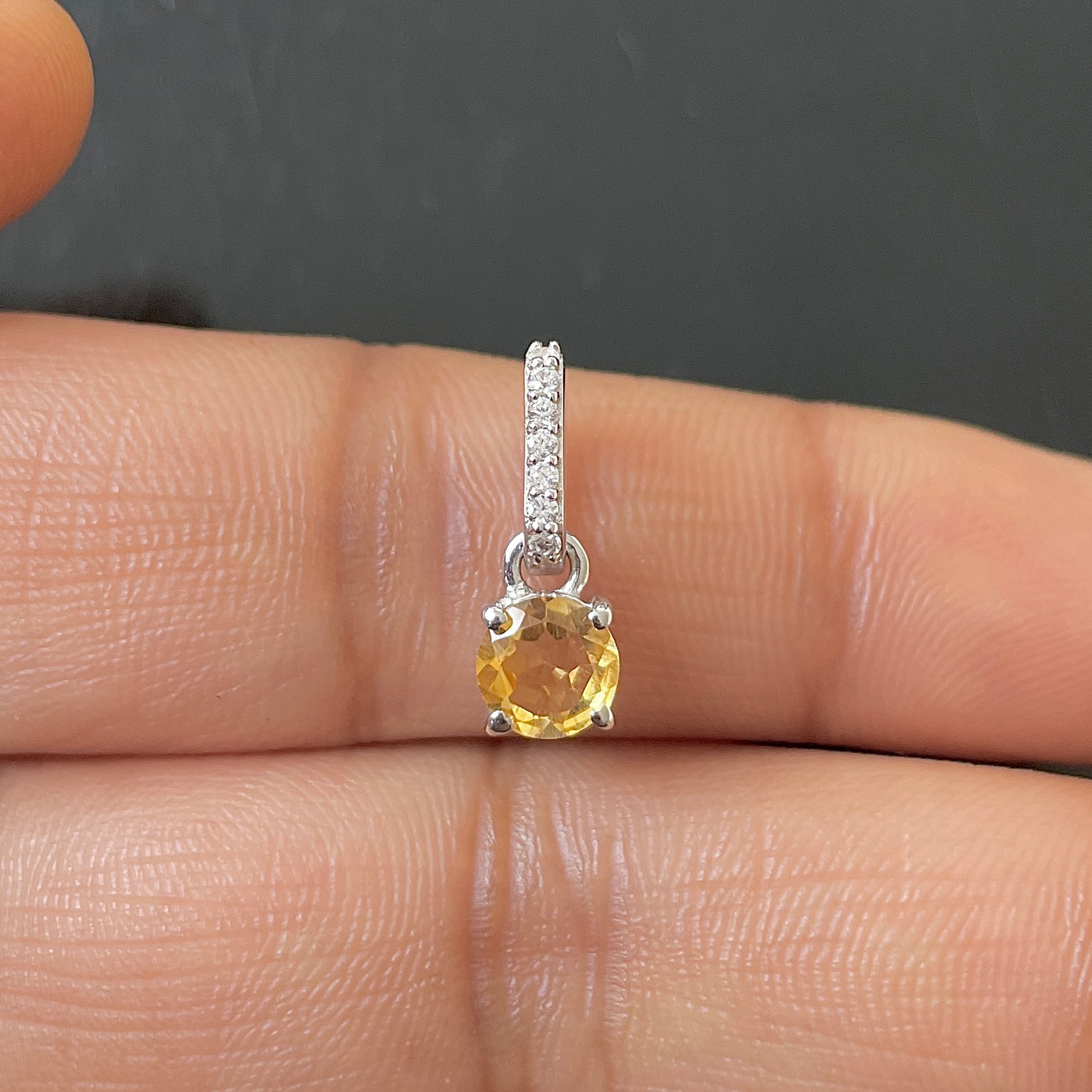 Citrine & White Topaz Pendant-(CIT-SP-549.)
