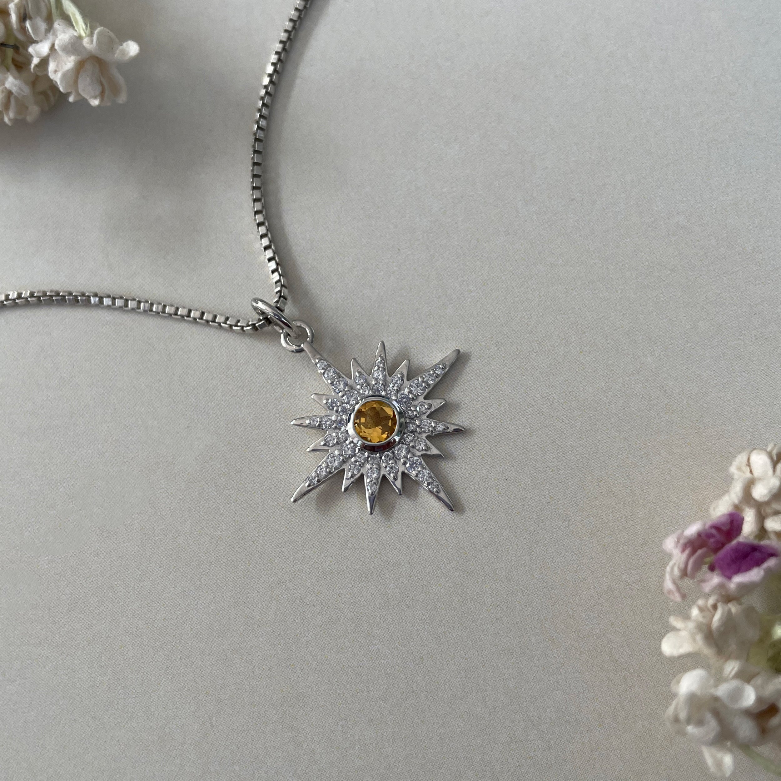 Citrine North Star Pendant-(CIT-SP-693.)