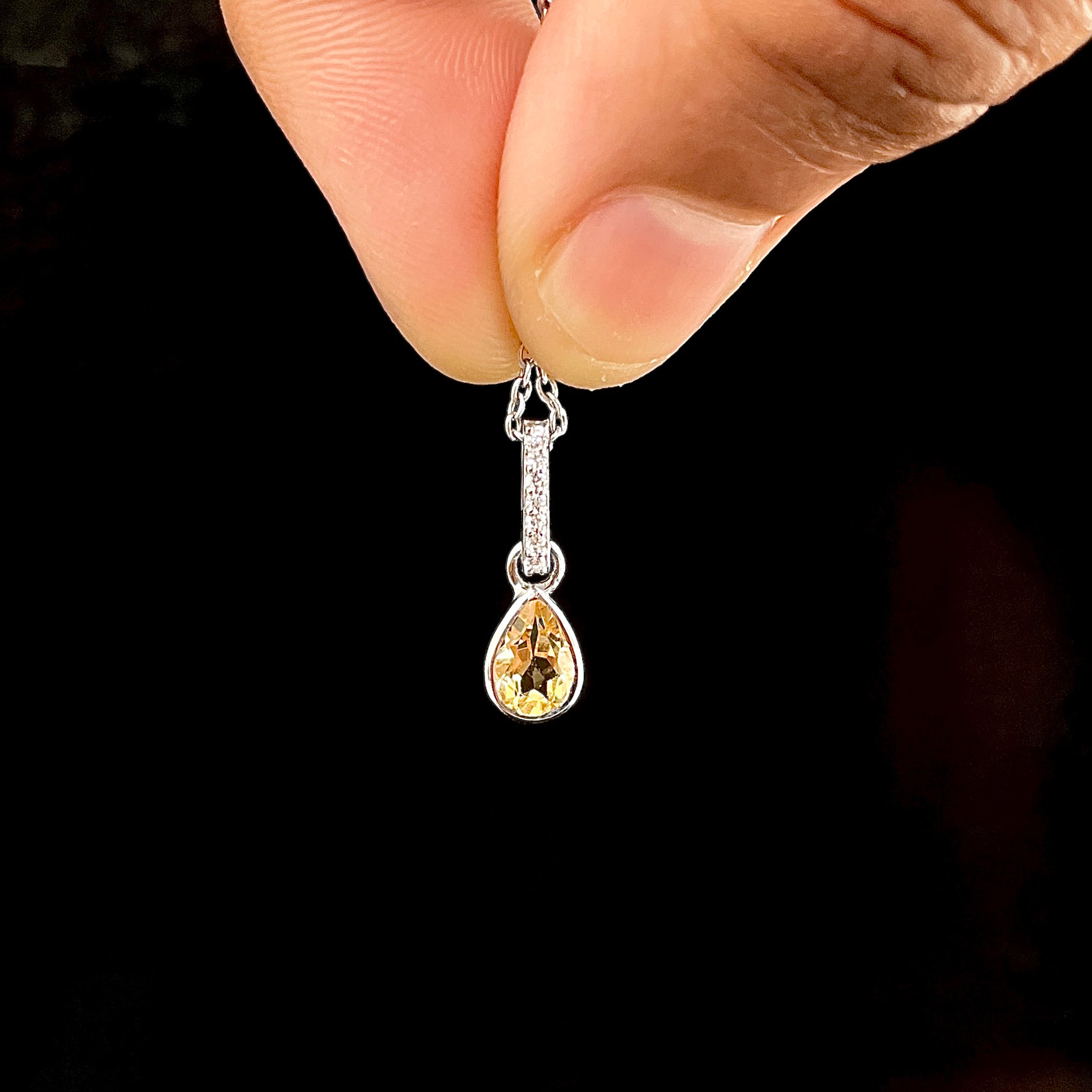 Citrine & White Topaz Pendant-(CIT-SP-779.)