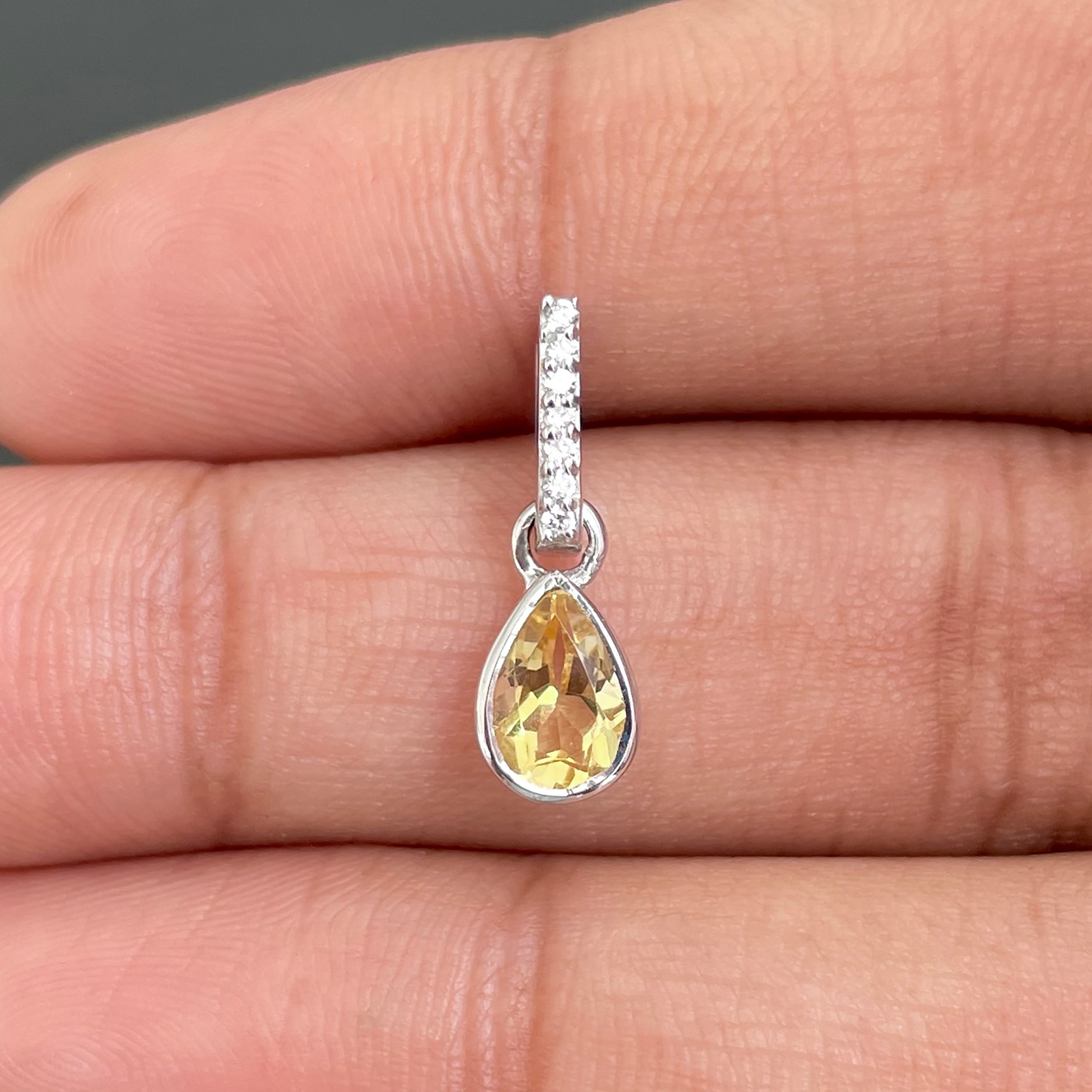 Citrine & White Topaz Pendant-(CIT-SP-779.)