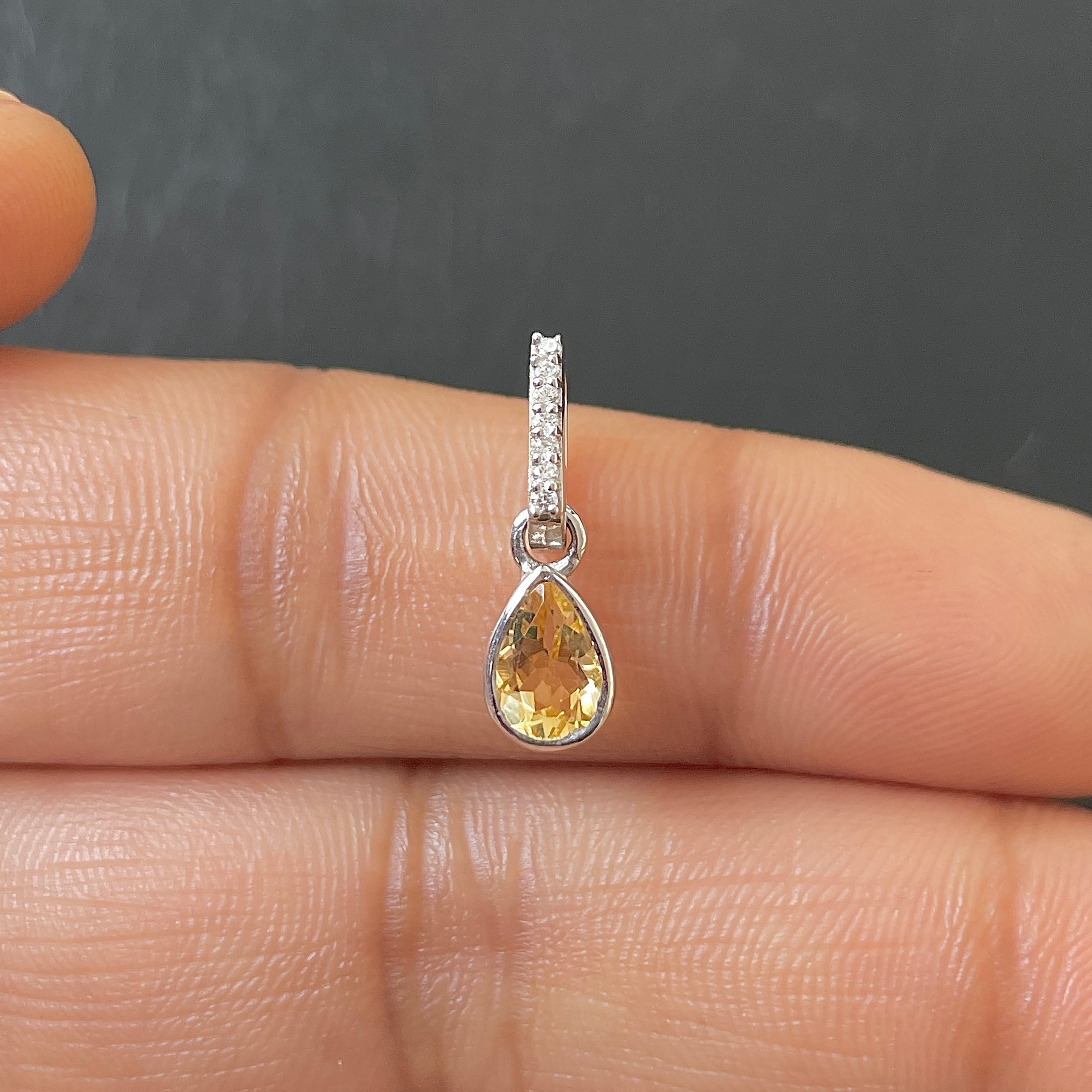 Citrine & White Topaz Pendant-(CIT-SP-779.)