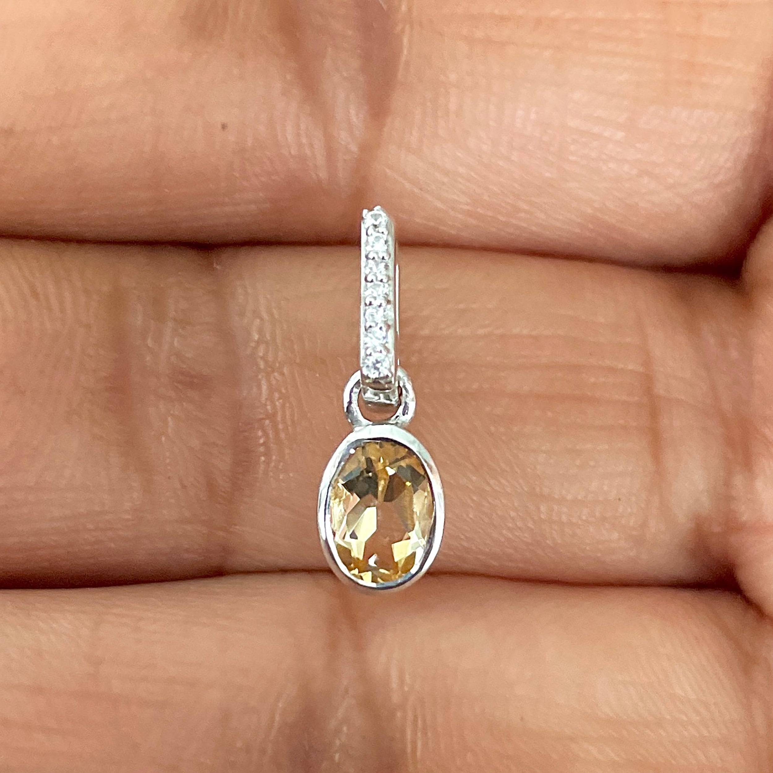 Citrine & White Topaz Pendant-(CIT-SP-780.)