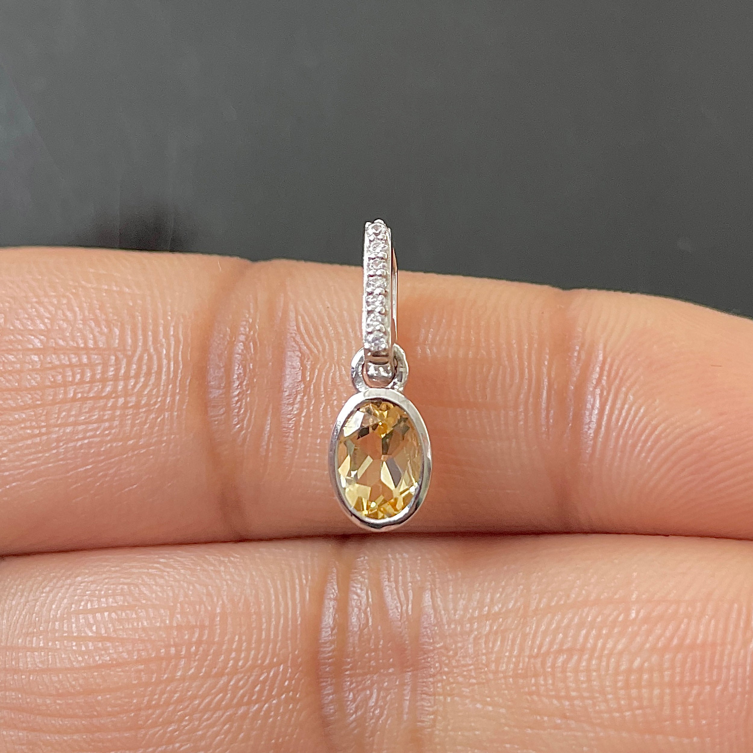 Citrine & White Topaz Pendant-(CIT-SP-780.)