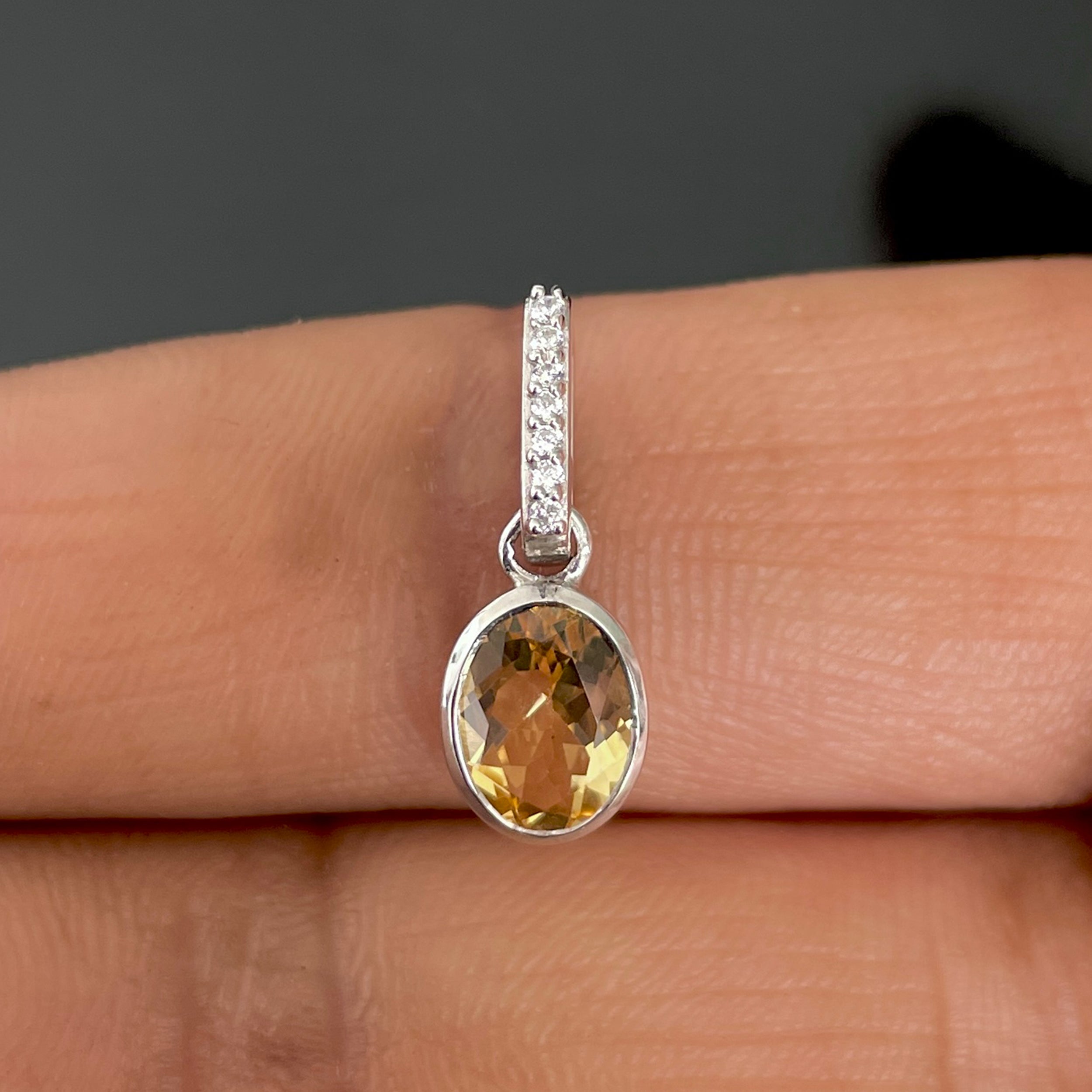 Citrine & White Topaz Pendant-(CIT-SP-792.)