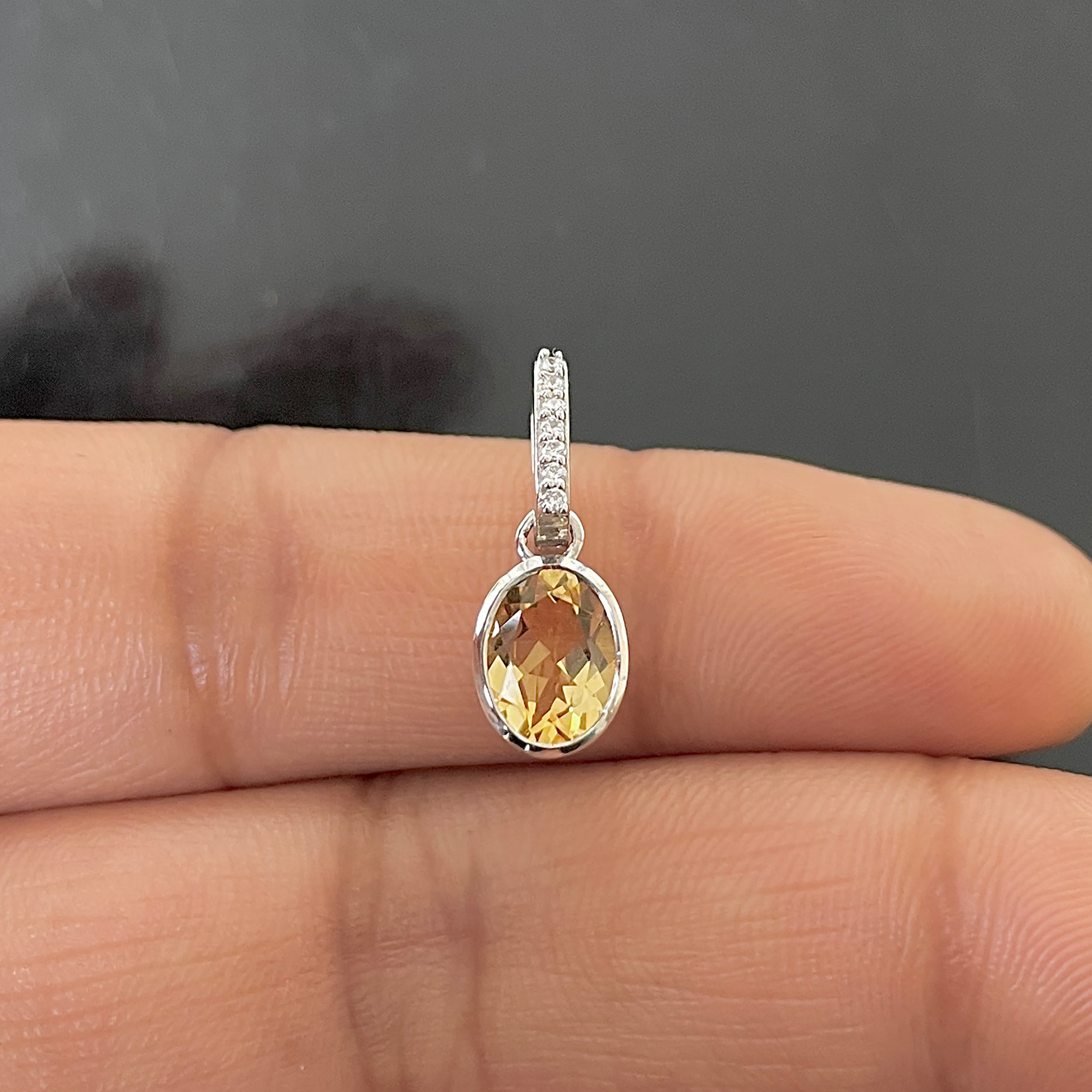 Citrine & White Topaz Pendant-(CIT-SP-792.)