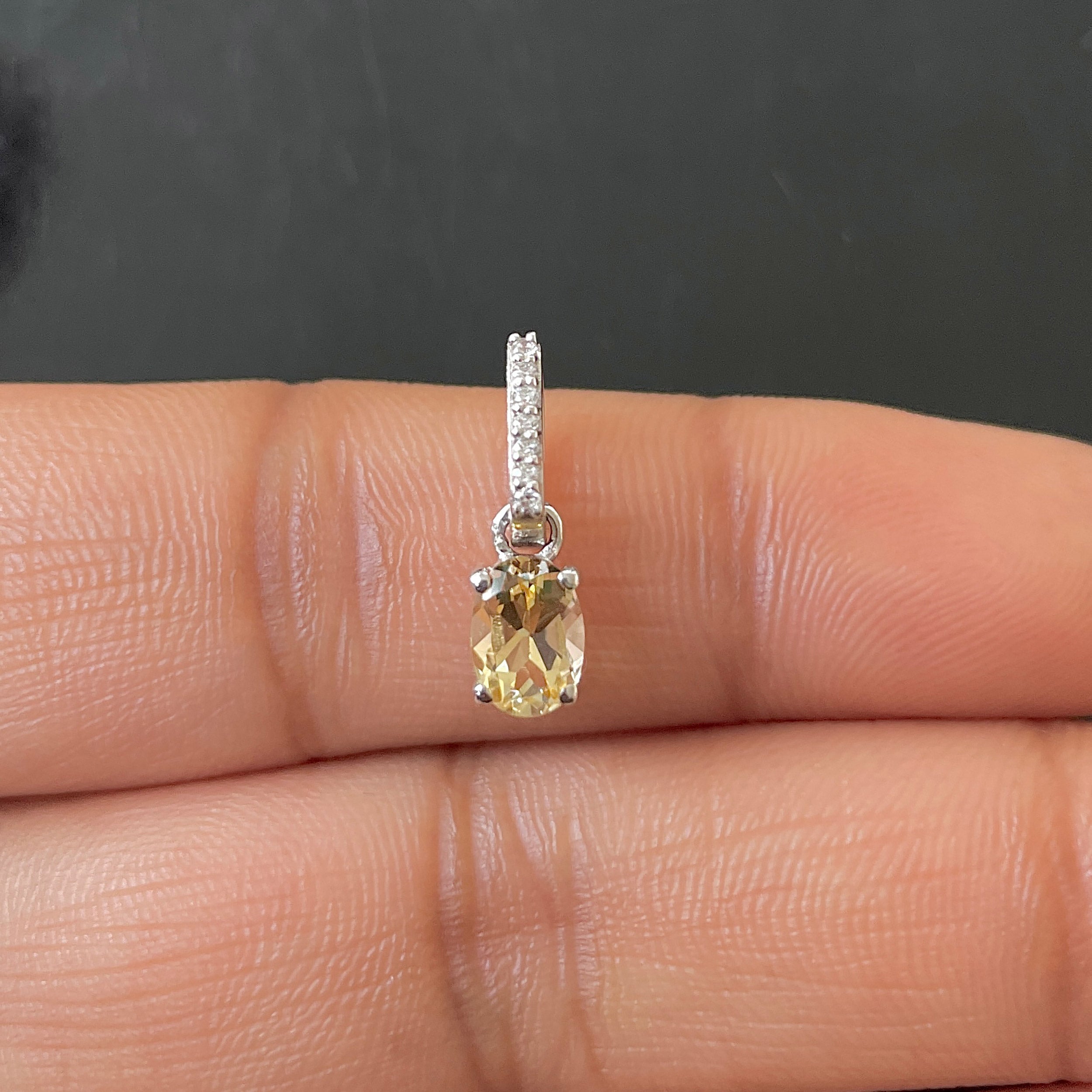 Citrine & White Topaz Pendant-(CIT-SP-915.)