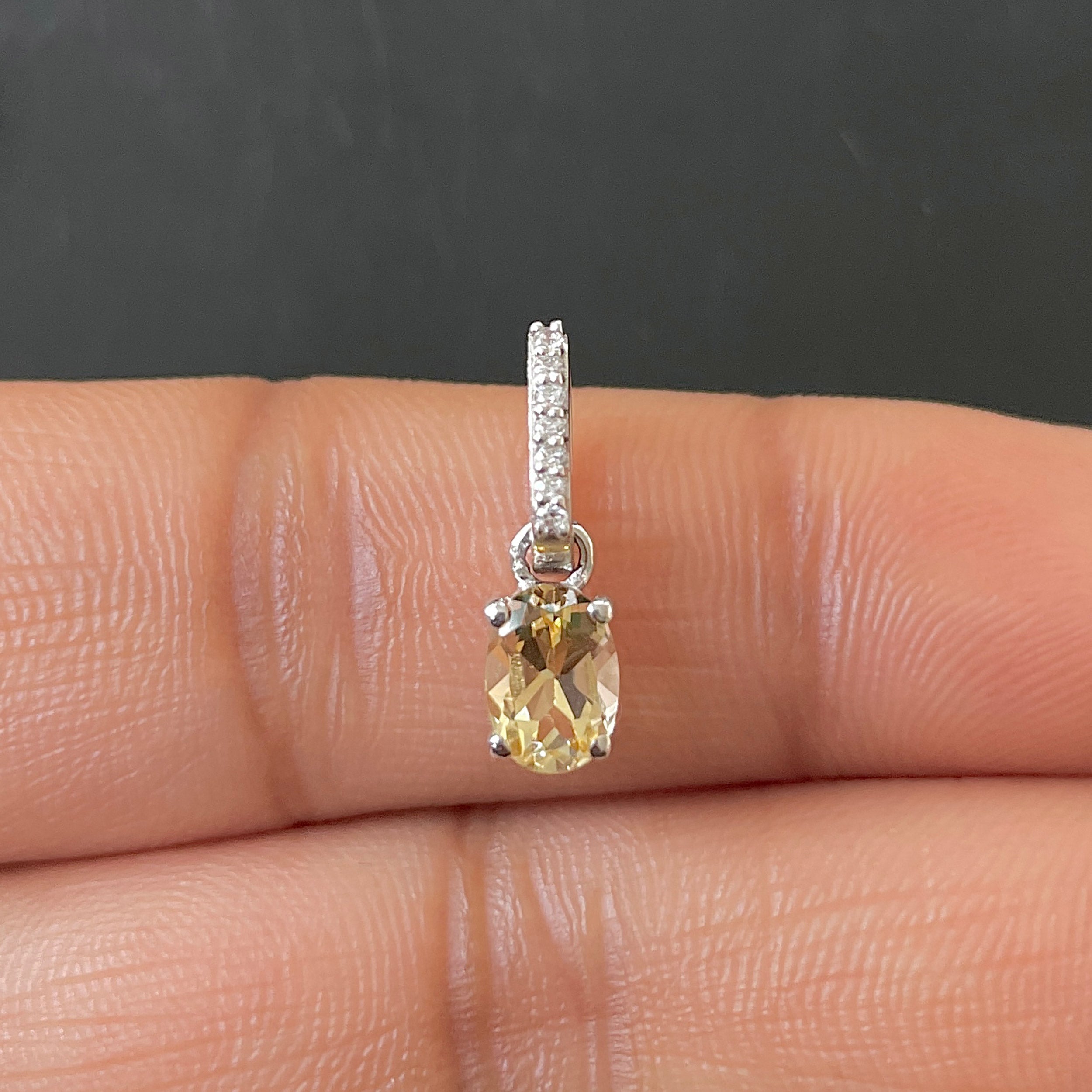 Citrine & White Topaz Pendant-(CIT-SP-915.)
