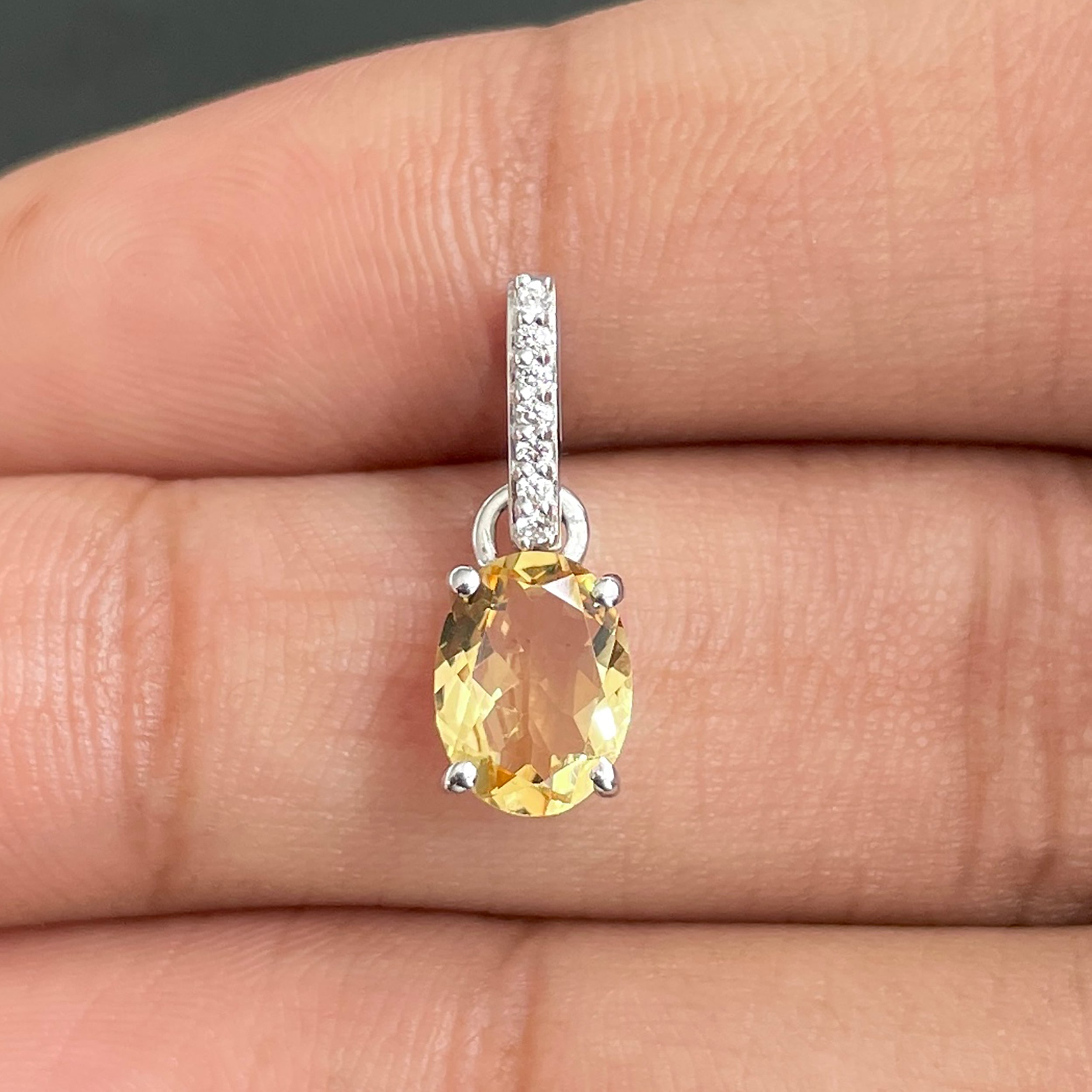 Citrine & White Topaz Pendant-(CIT-SP-920.)