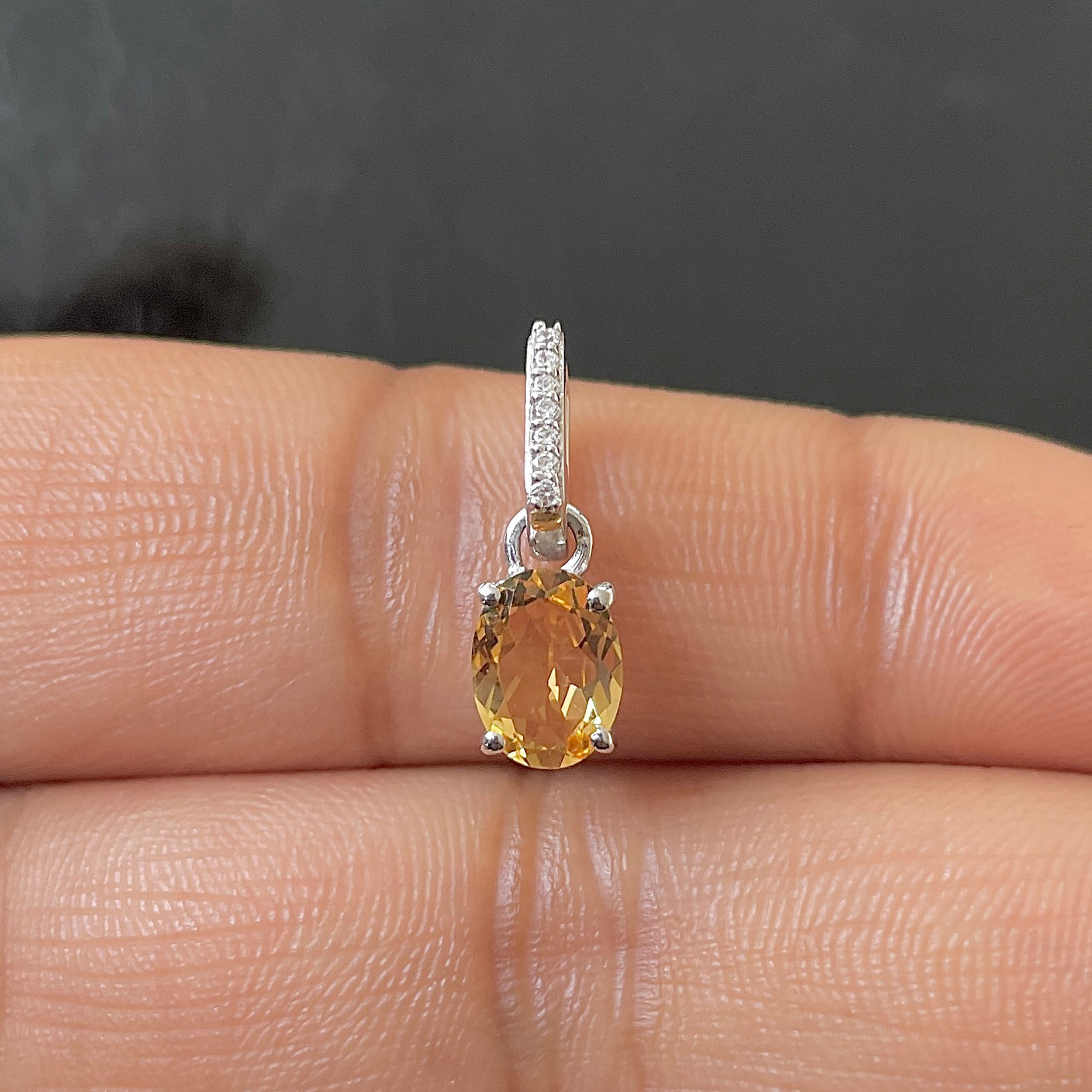 Citrine & White Topaz Pendant-(CIT-SP-920.)