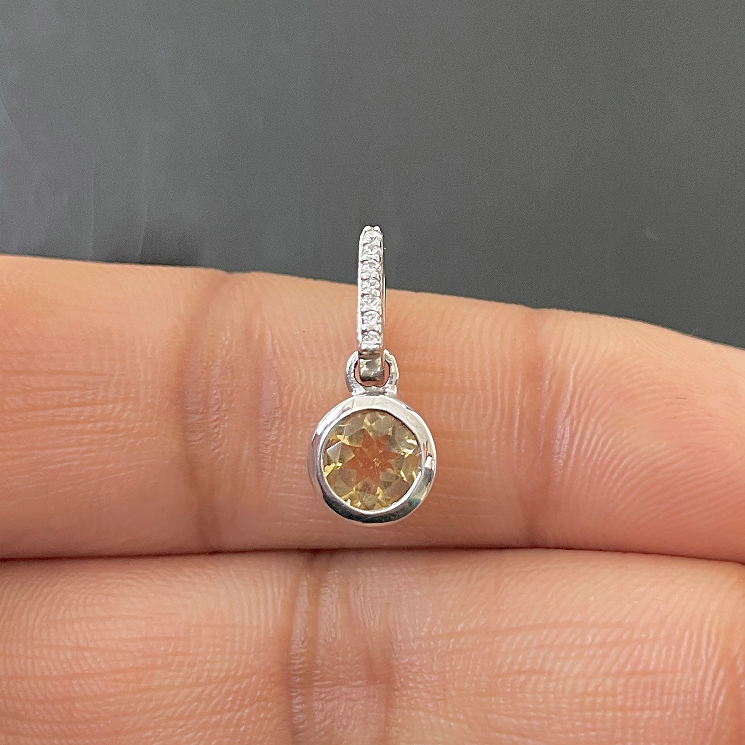 Citrine & White Topaz Pendant-(CIT-SP-958.)