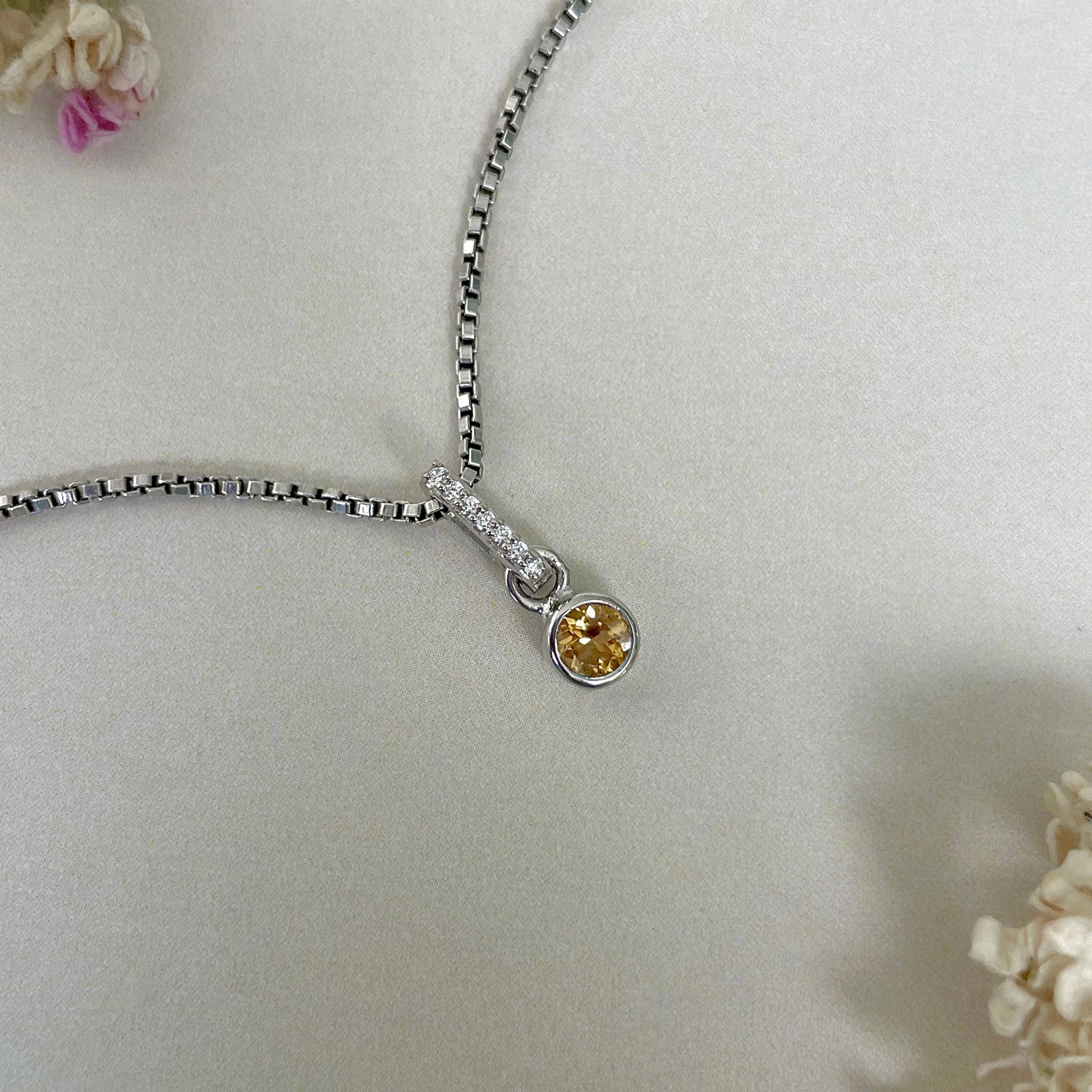 Citrine & White Topaz Pendant-( CIT-SP-999B.)