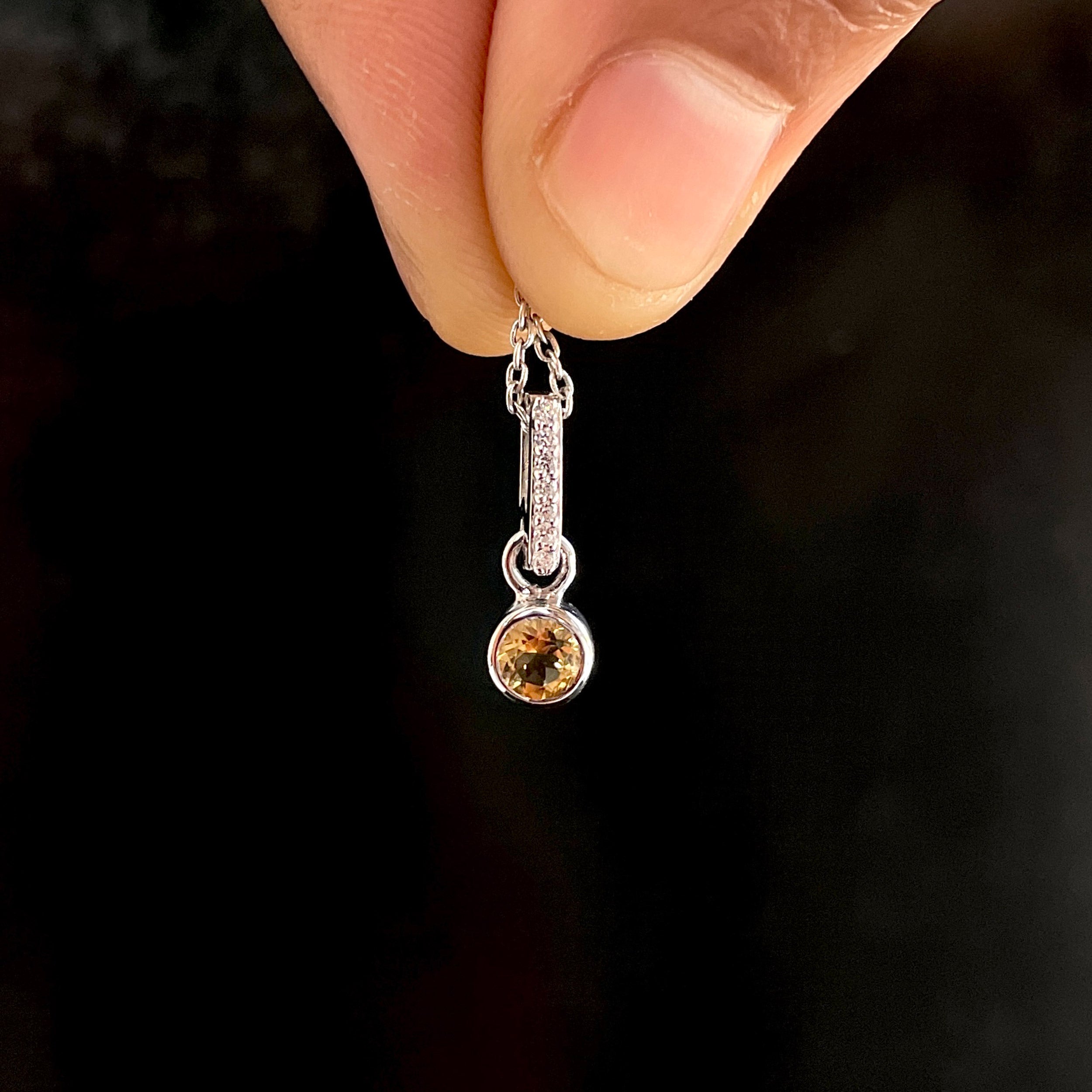 Citrine & White Topaz Pendant-( CIT-SP-999B.)