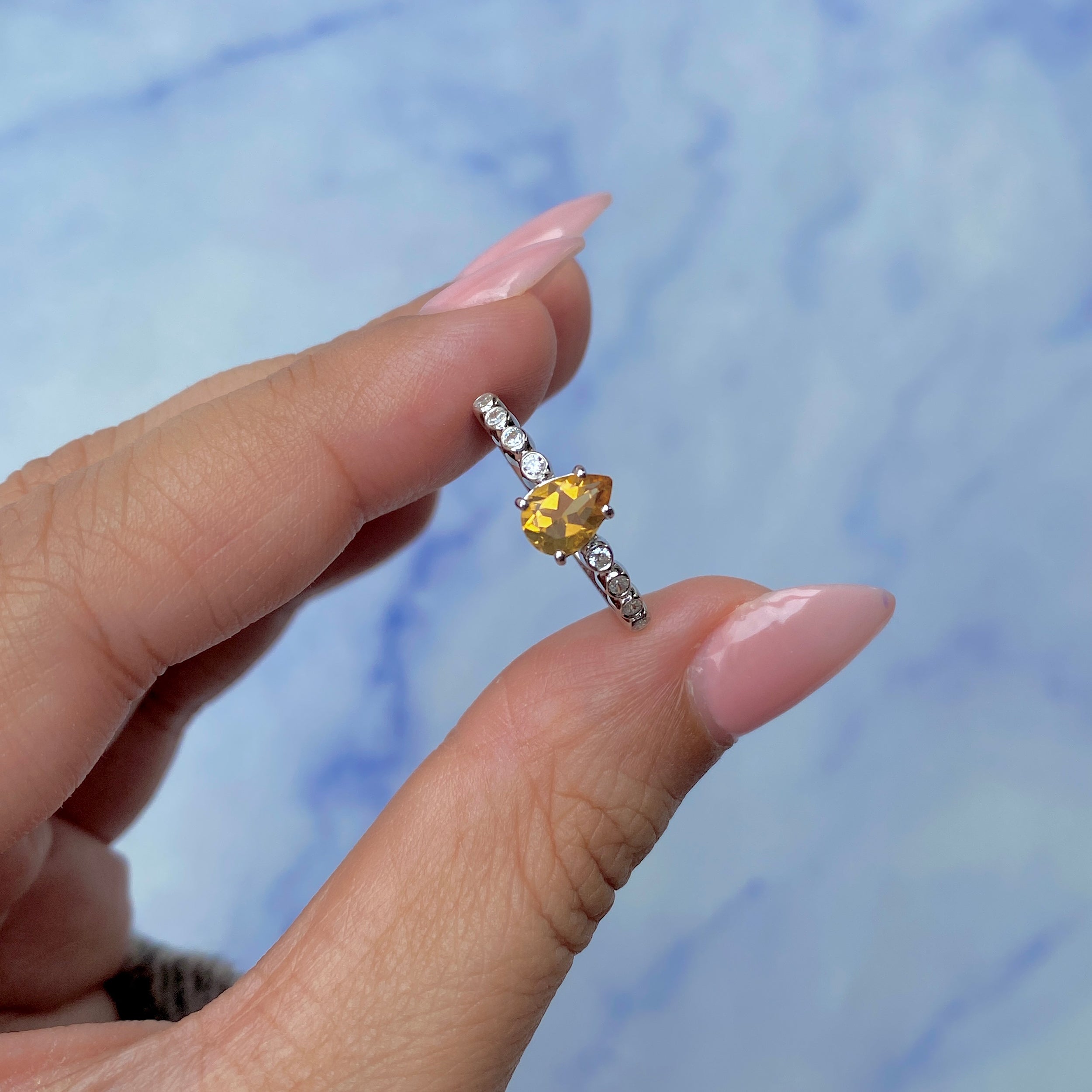 Citrine Ring-(CIT-SR-419D-W.)