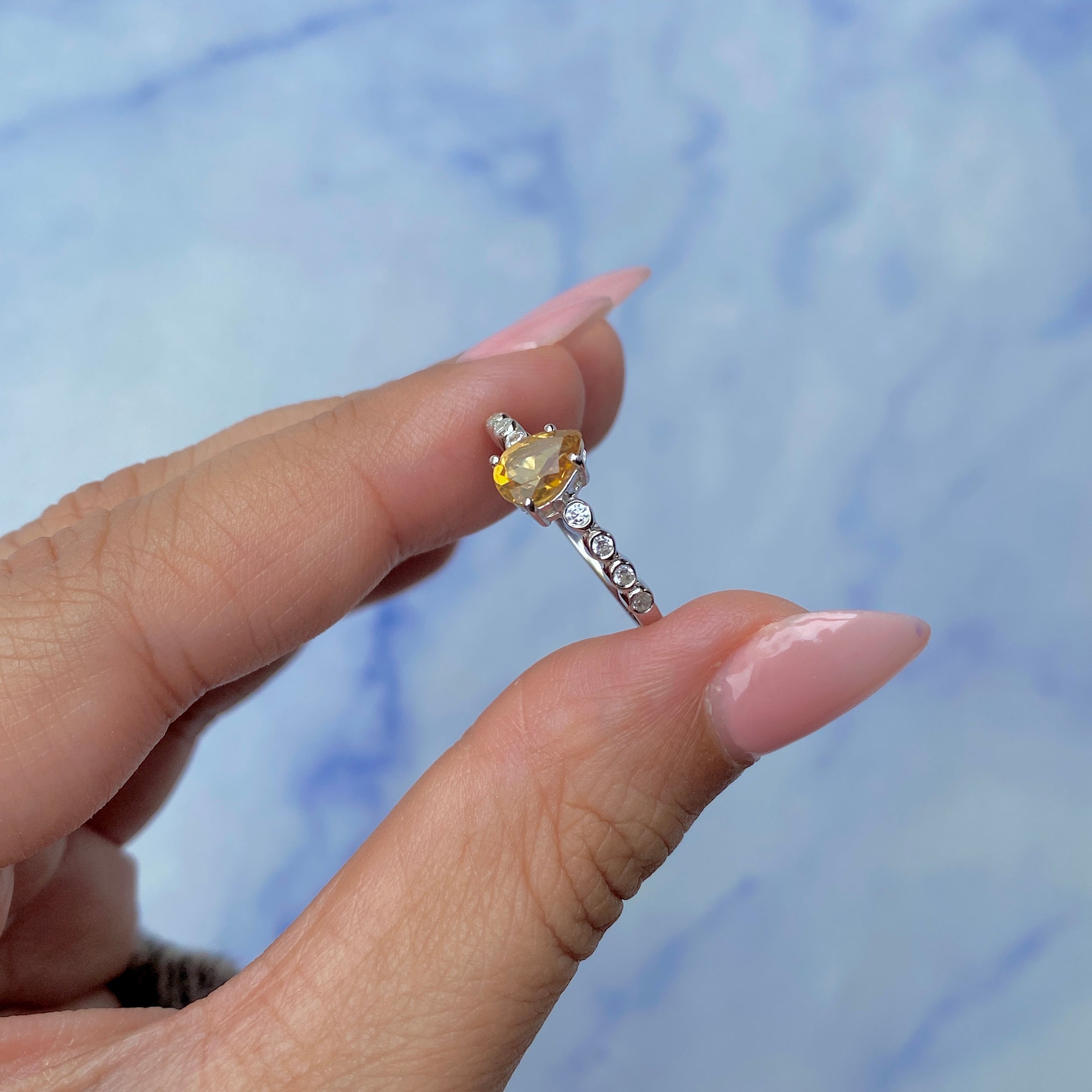 Citrine Ring-(CIT-SR-419D-W.)