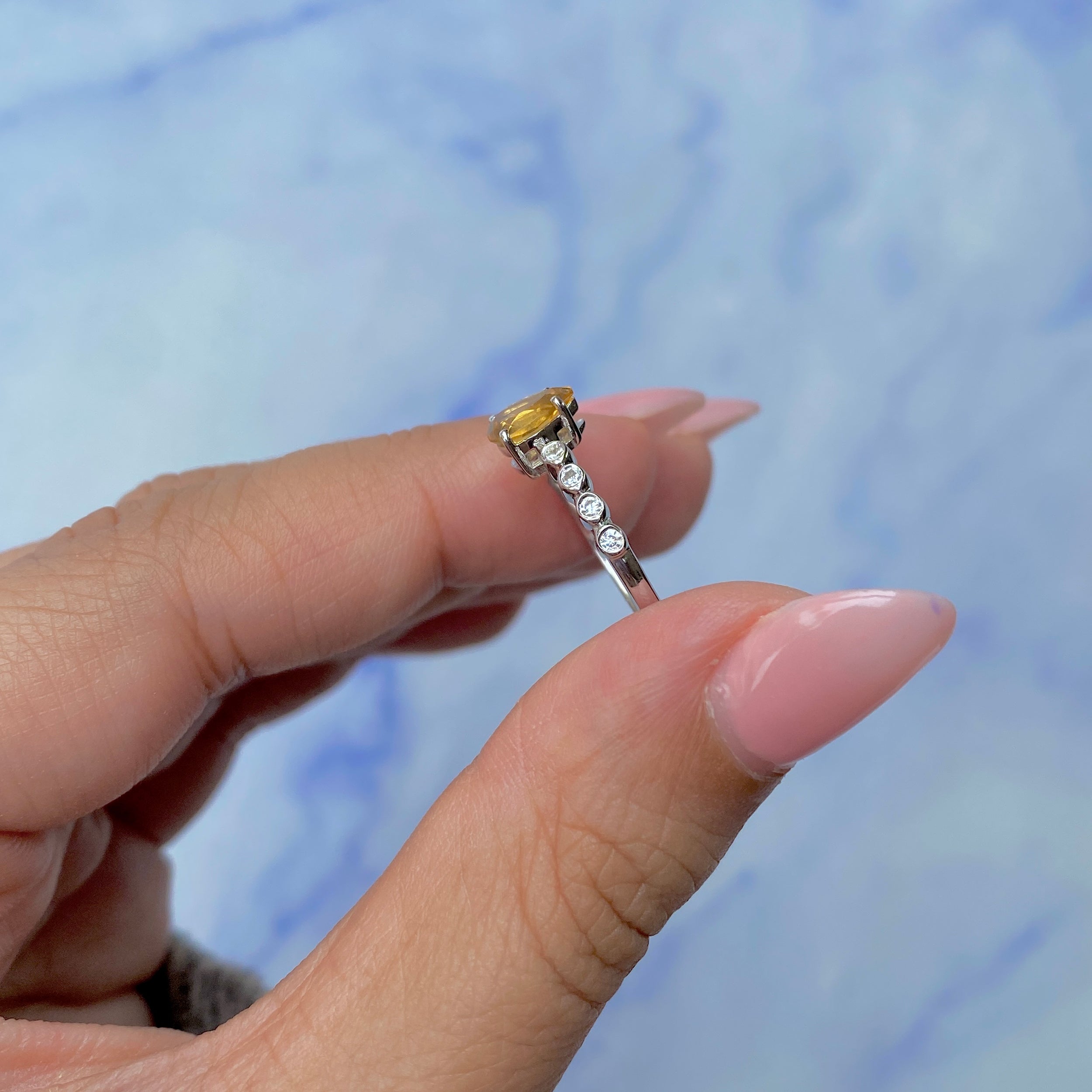 Citrine Ring-(CIT-SR-419D-W.)
