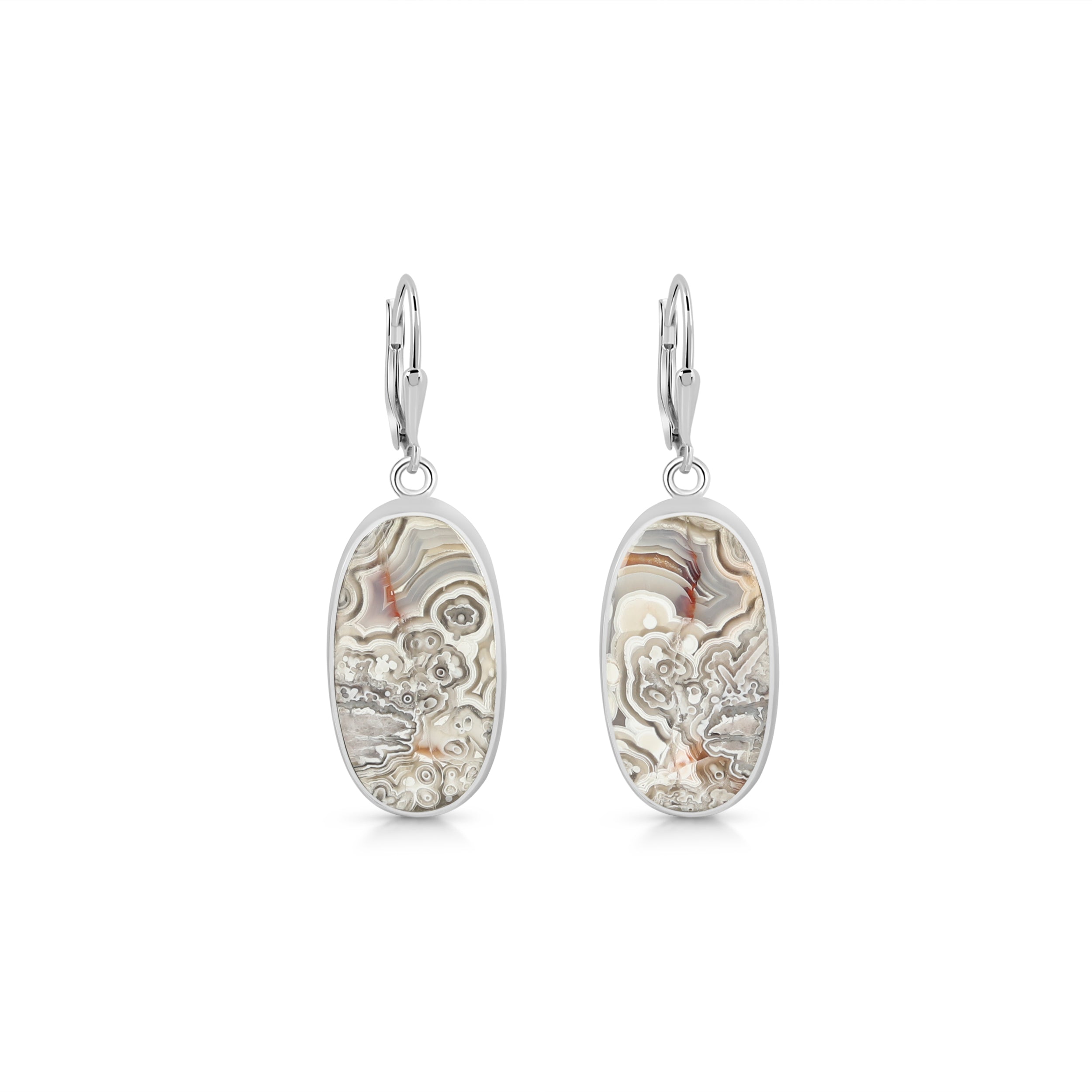 Crazy Lace Agate Earring-(CLA-E-11.)