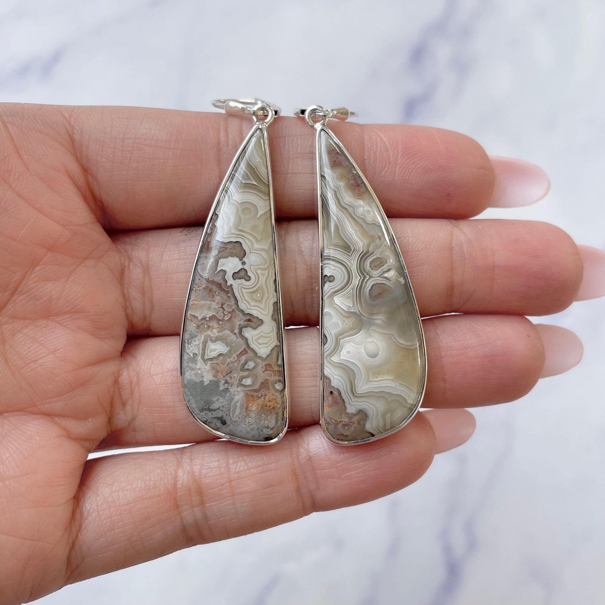 Crazy Lace Agate Earring-(CLA-E-18.)