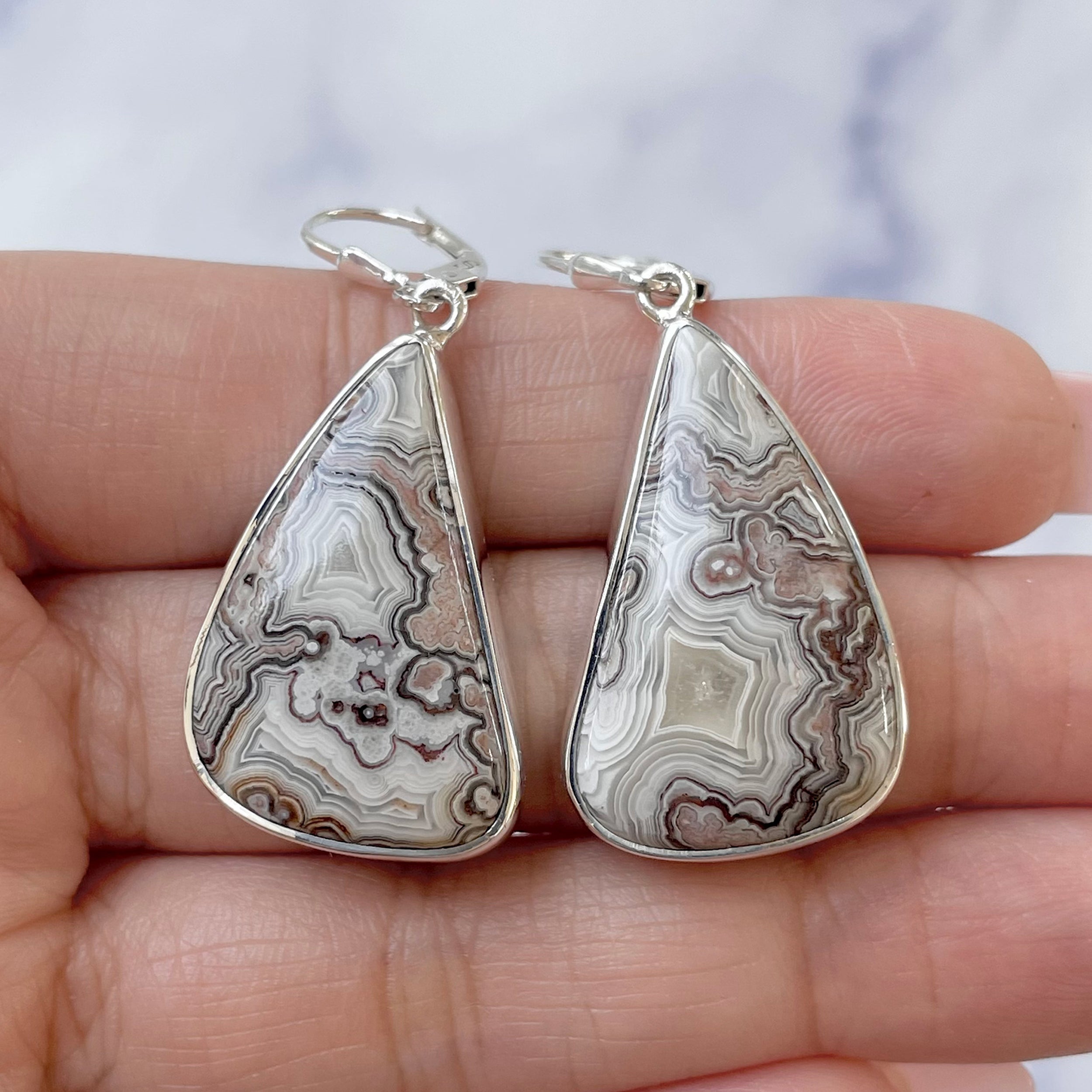 Crazy Lace Agate Earring-(CLA-E-20.)