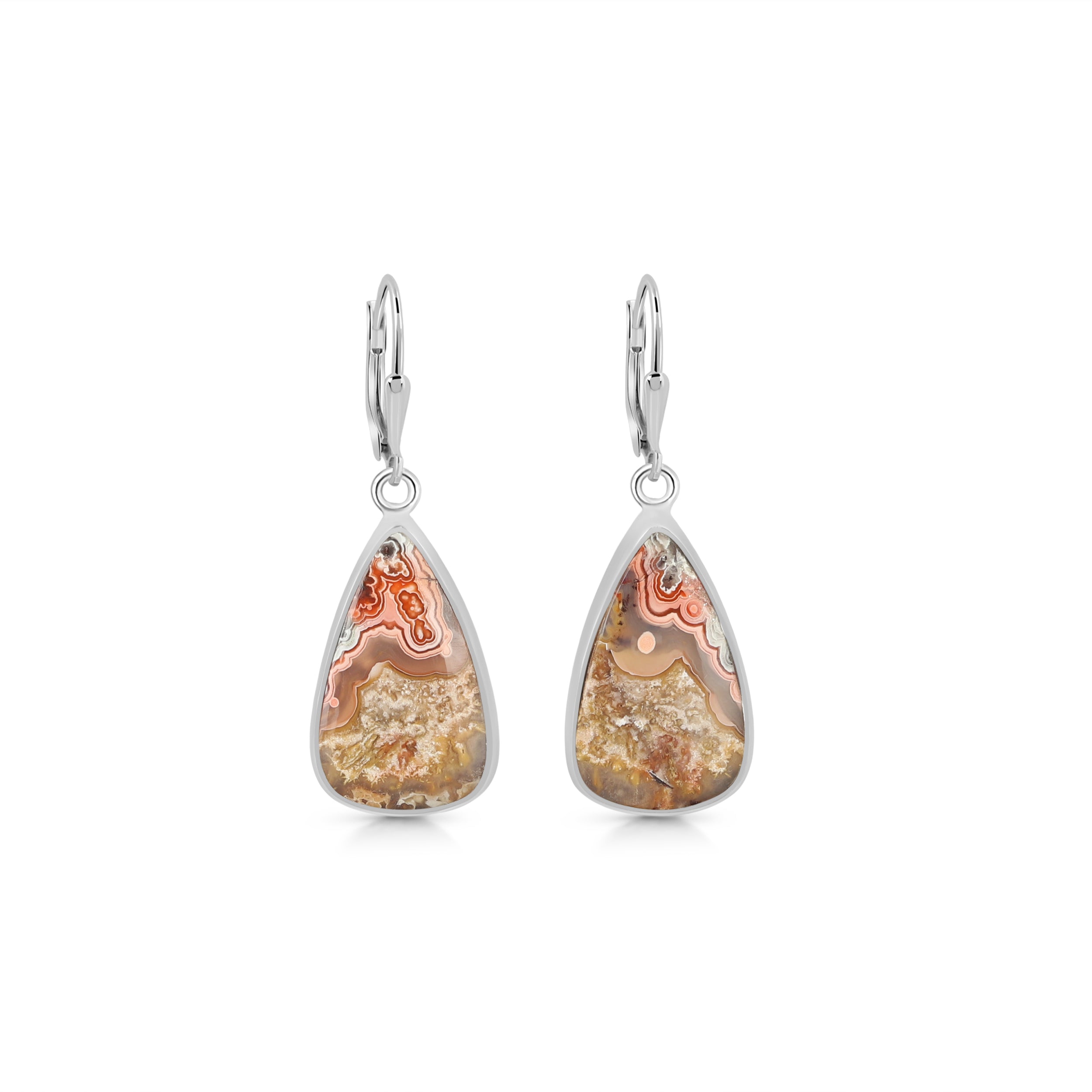 Crazy Lace Agate Earring-(CLA-E-6.)