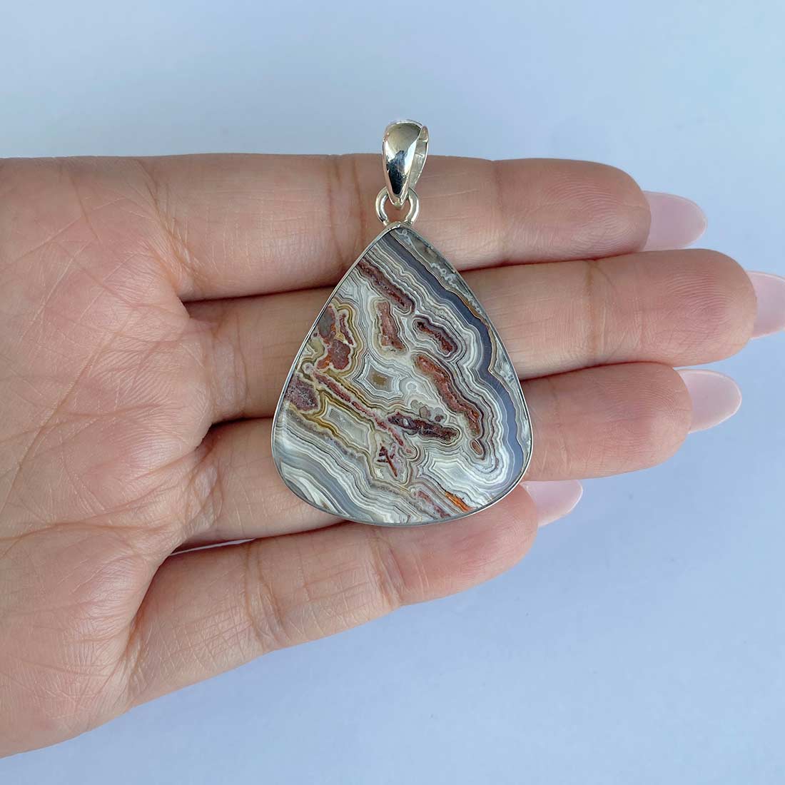 Crazy Lace Agate Pendant-(CLA-P-11.)
