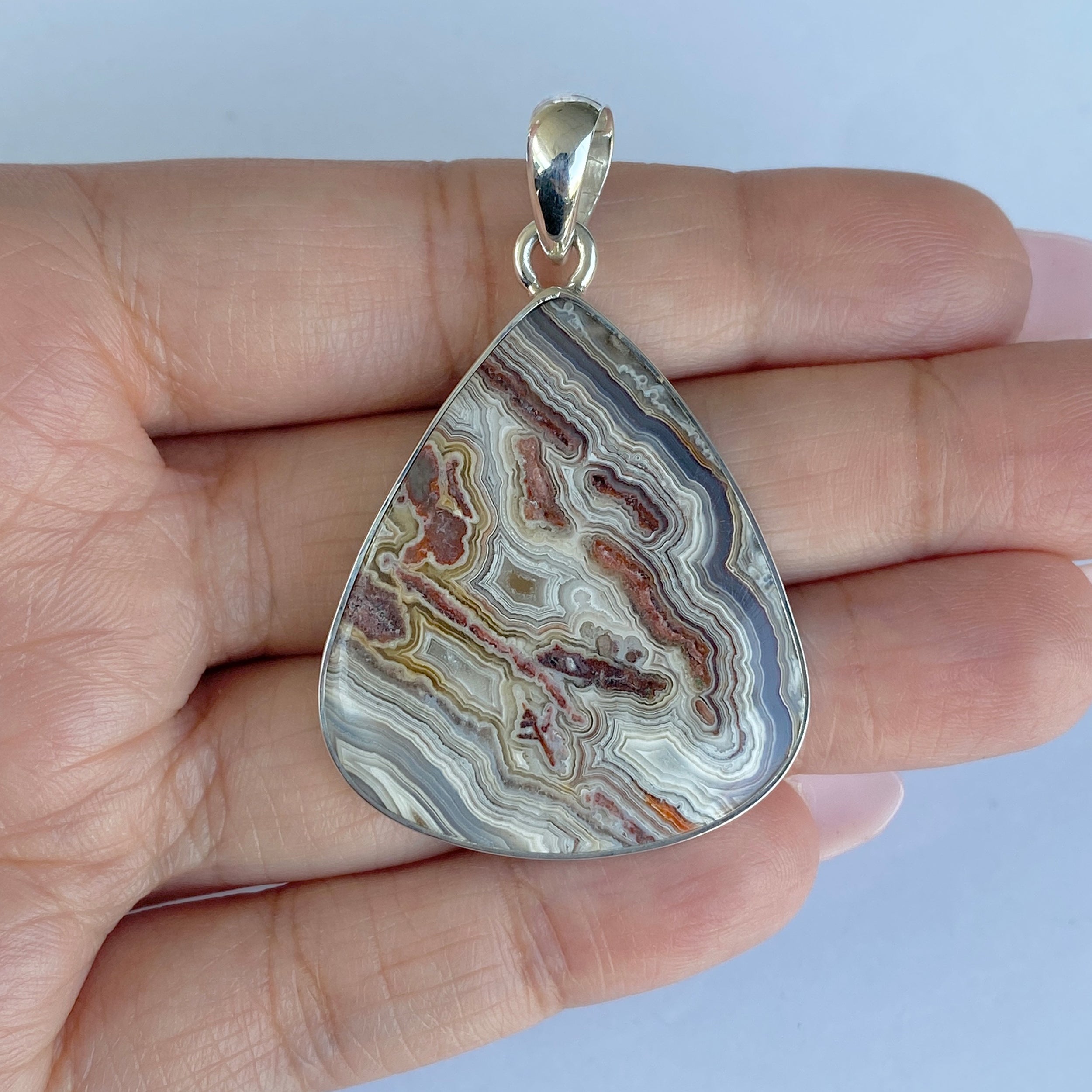 Crazy Lace Agate Pendant-(CLA-P-11.)