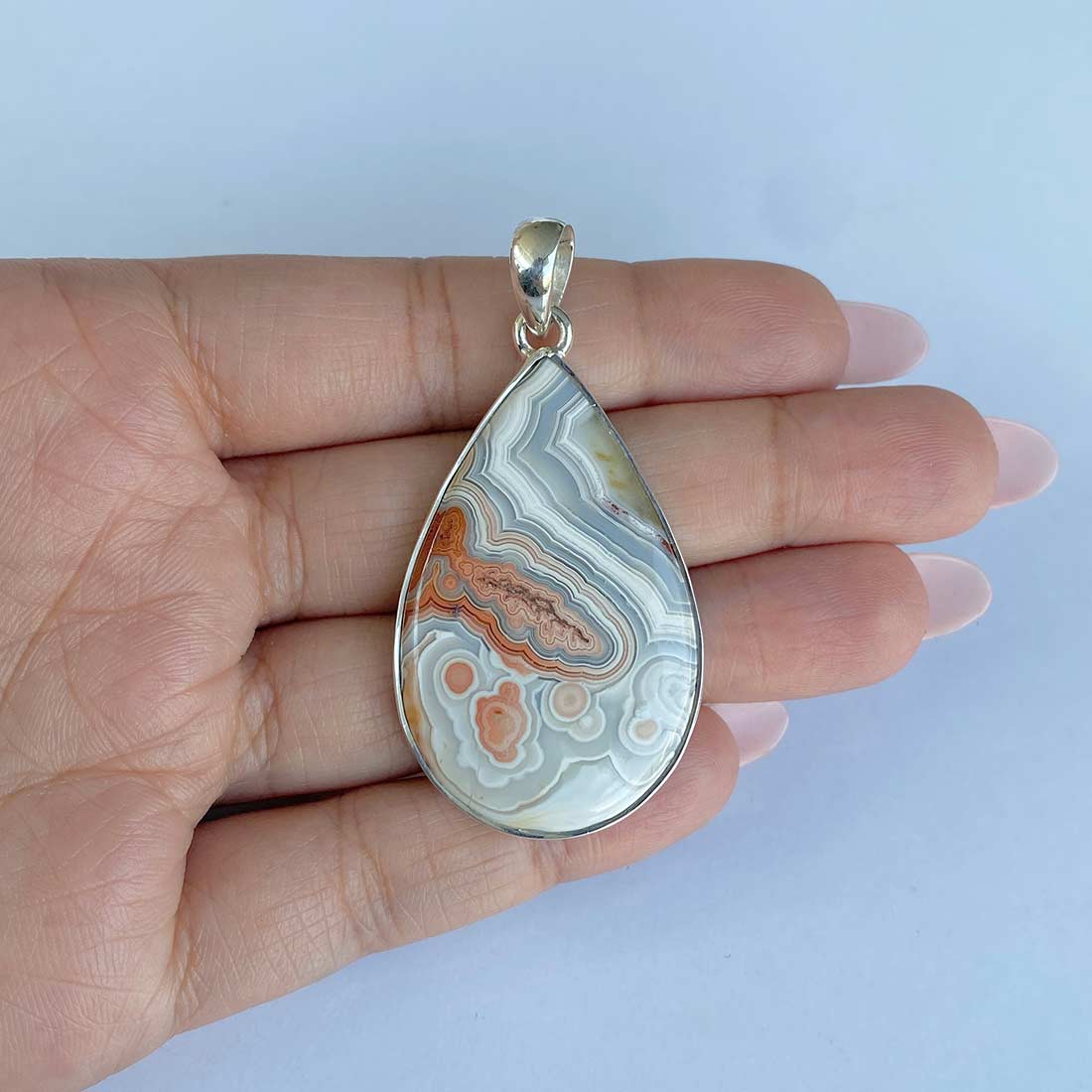 Crazy Lace Agate Pendant-(CLA-P-2.)