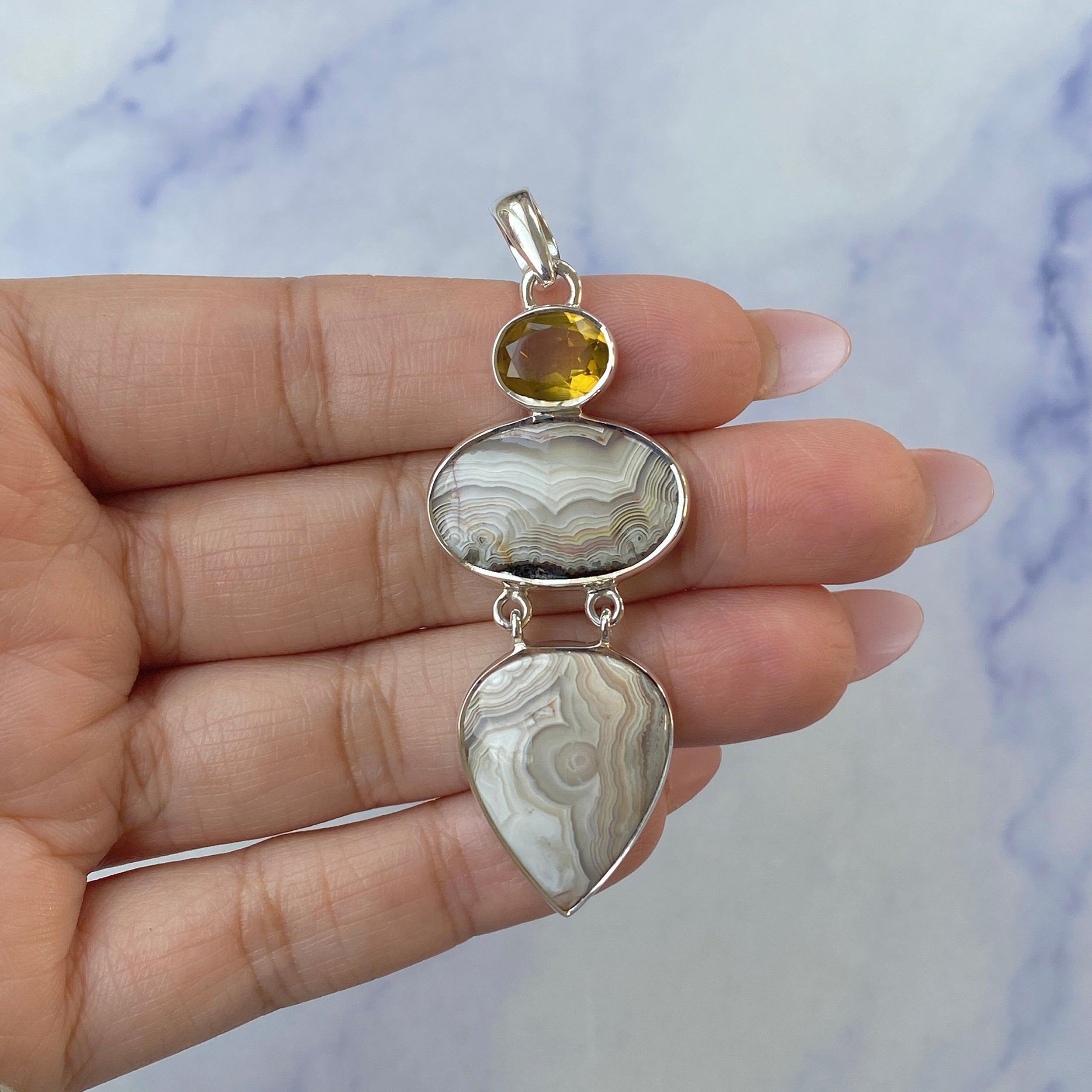Crazy Lace Agate Pendant-(CLA-P-26.)