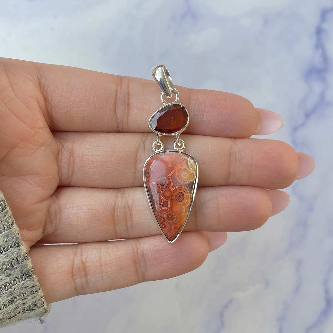 Crazy Lace Agate Pendant-(CLA-P-46.)