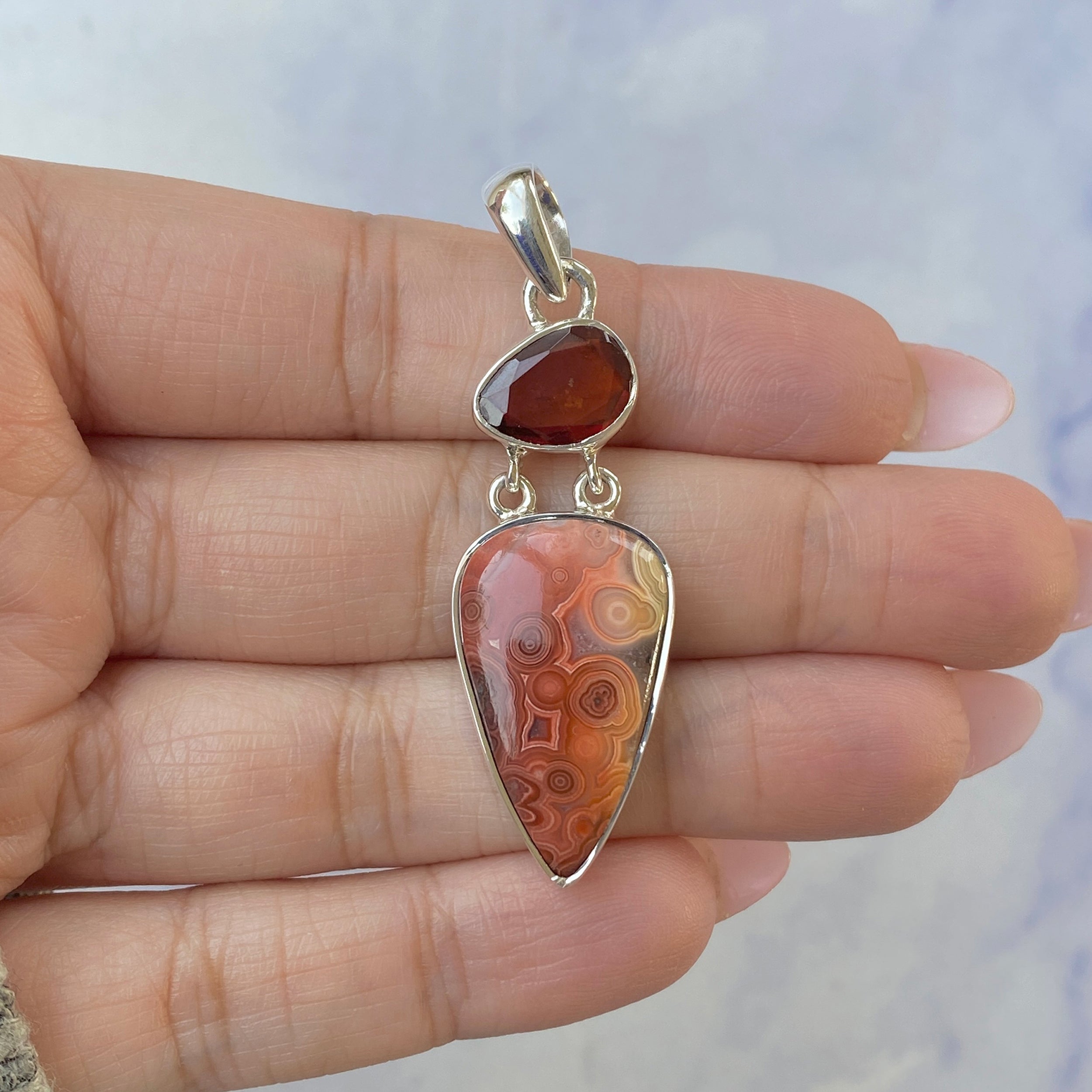 Crazy Lace Agate Pendant-(CLA-P-46.)