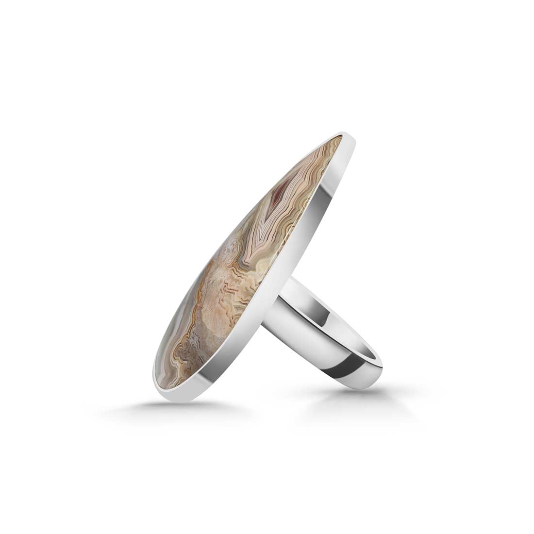 Crazy Lace Agate Adjustable Ring-(CLA-R-11.)