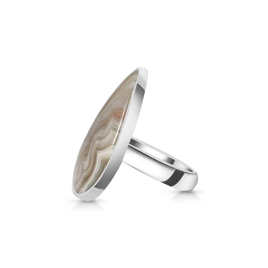 Crazy Lace Agate Adjustable Ring-(CLA-R-13.)