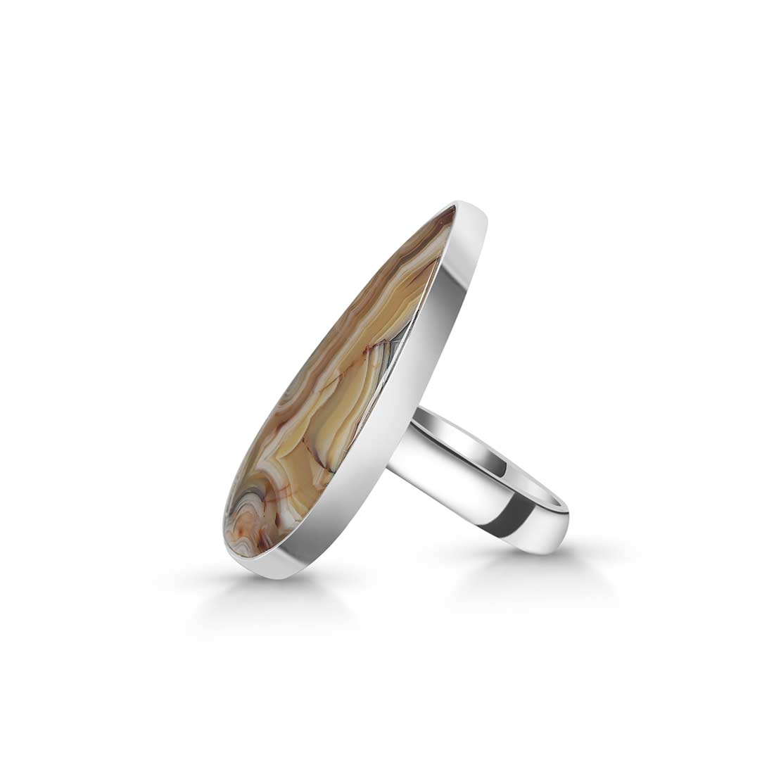 Crazy Lace Agate Adjustable Ring-(CLA-R-2.)